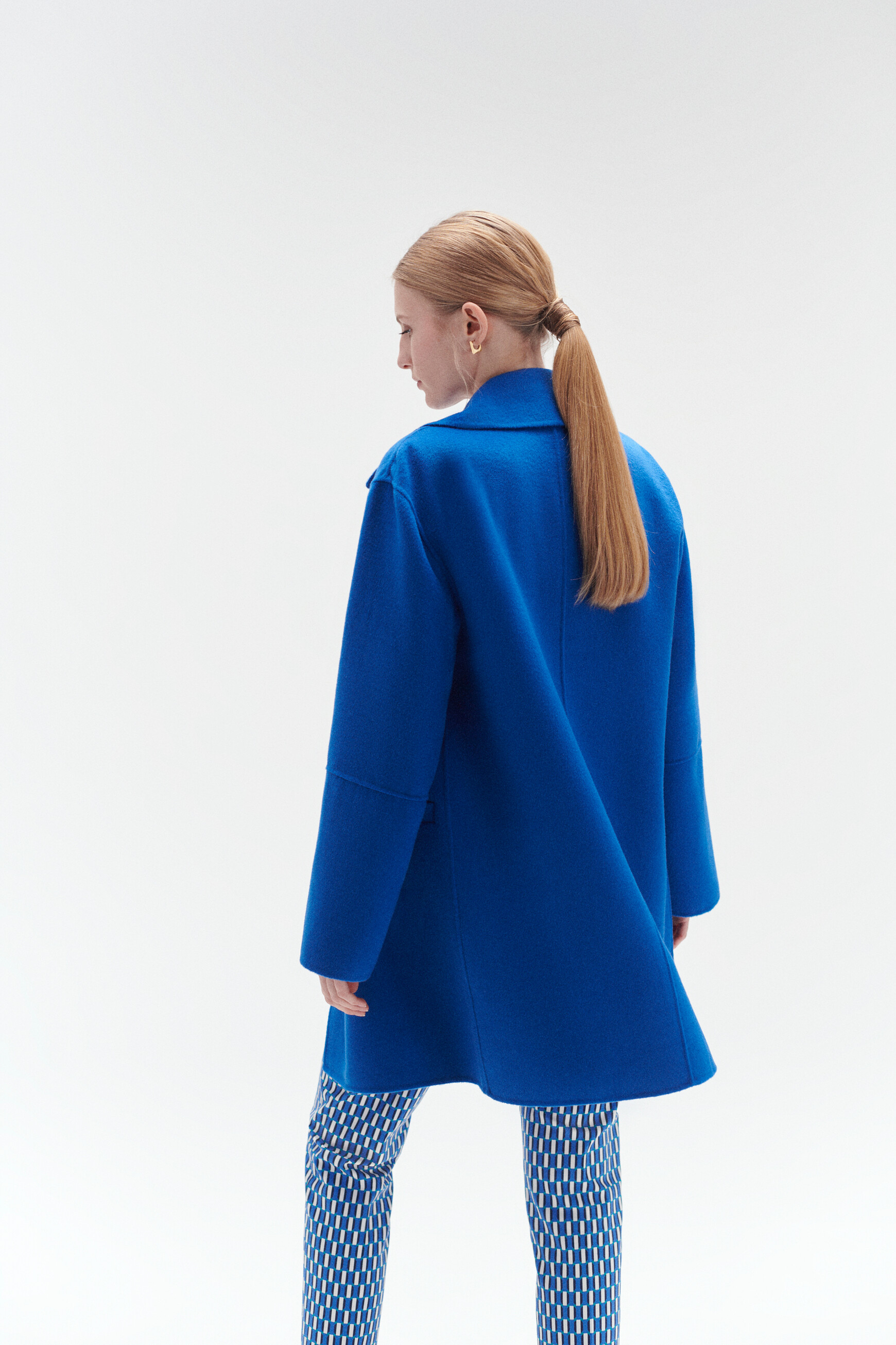 manteau court femme bleu