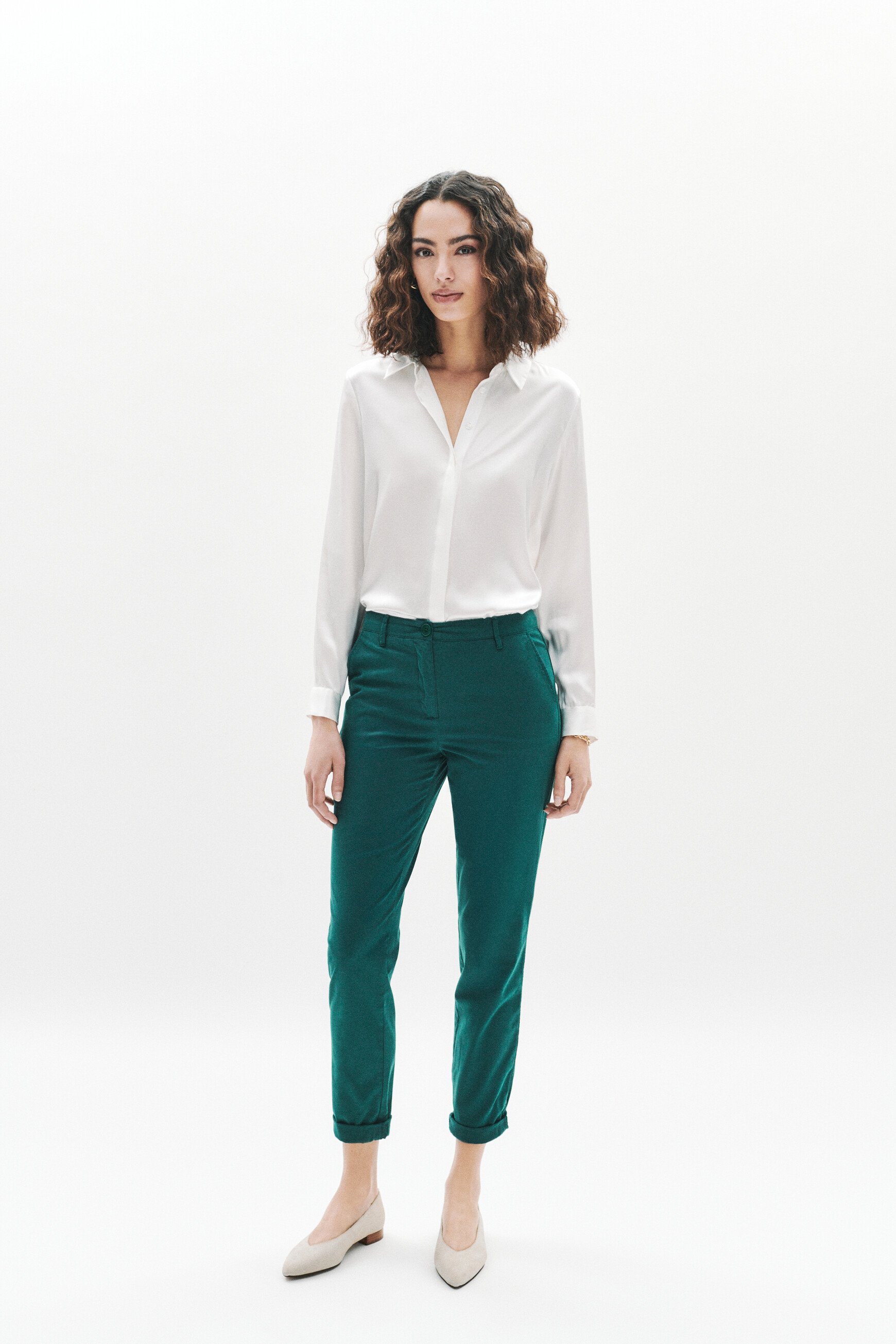 pantalon adelmo vert foncé femme