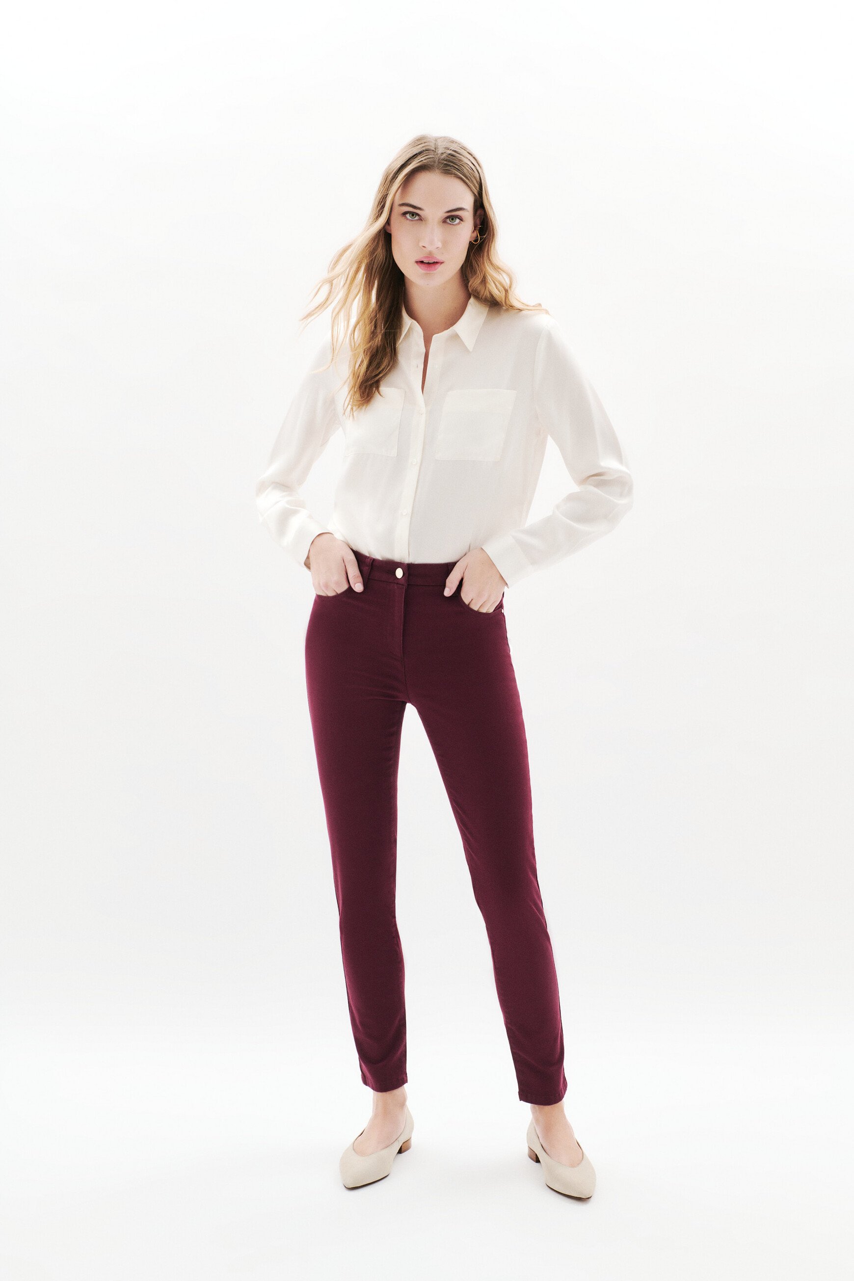 Tony trousers burgundy woman