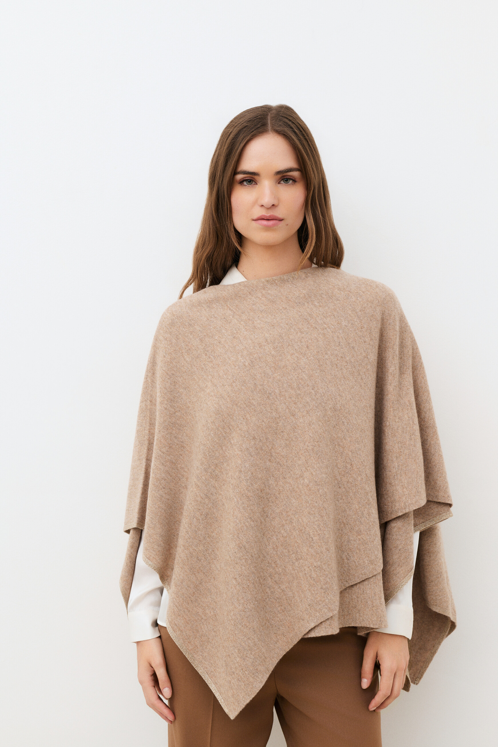 Poncho Hidrap marron clair femme