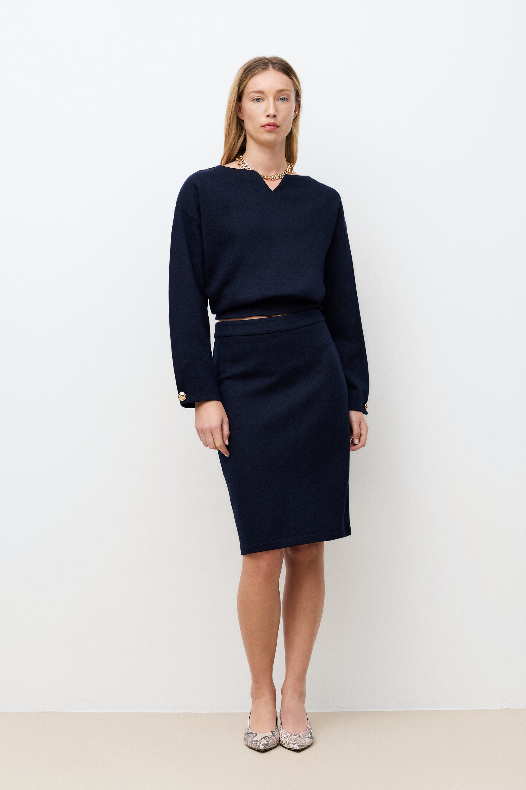 Jupe Daphne bleu marine femme