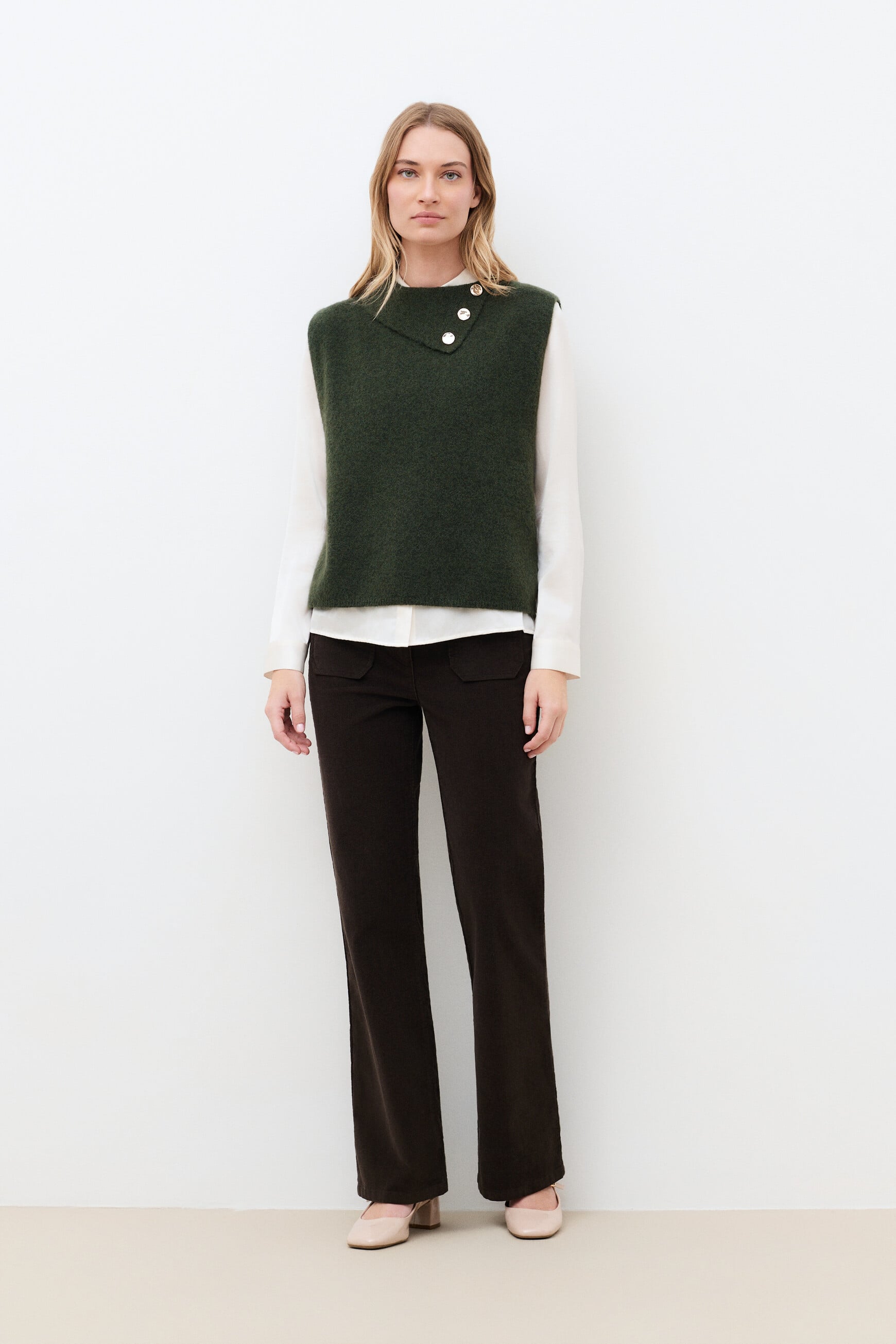Hoany poncho khaki green woman