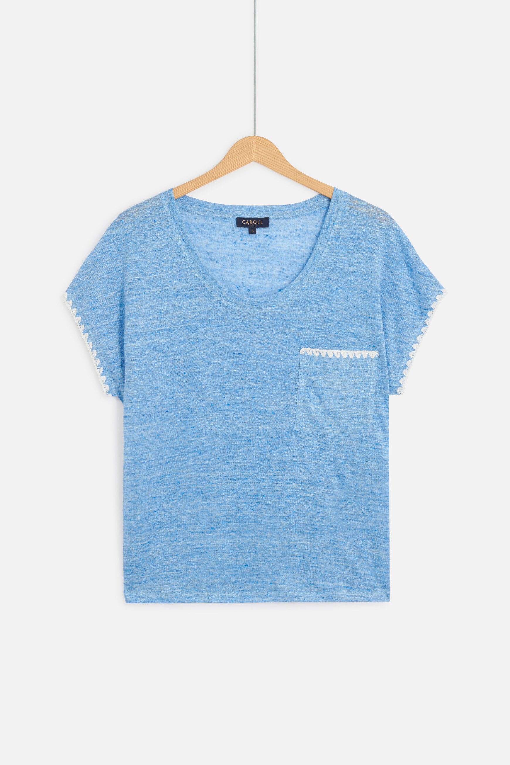 t shirt evita 100 lin bleu femme t-shirt evita 100% lin bleu femme
