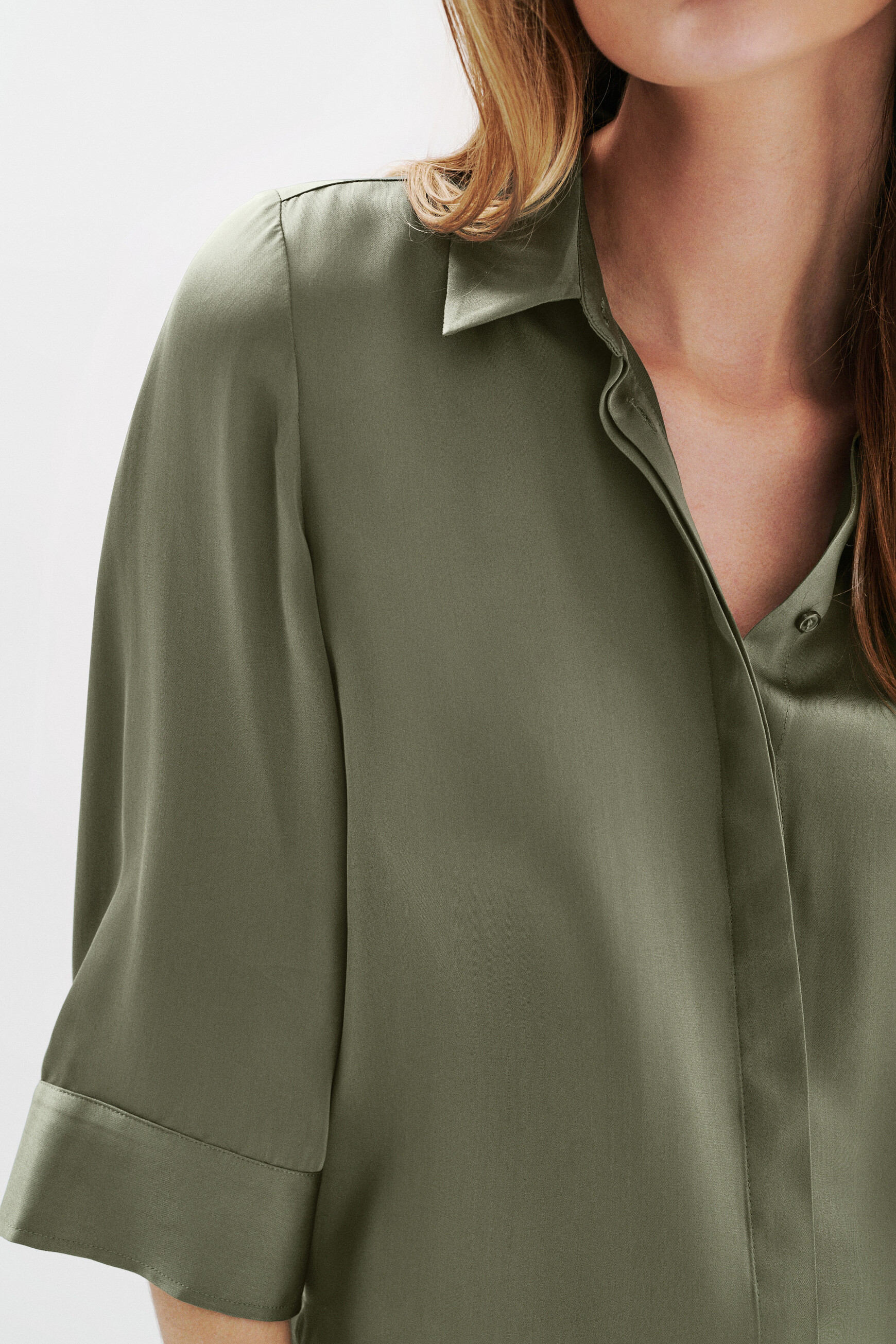 chemise cnina vert kaki femme Chemise Cnina vert kaki femme