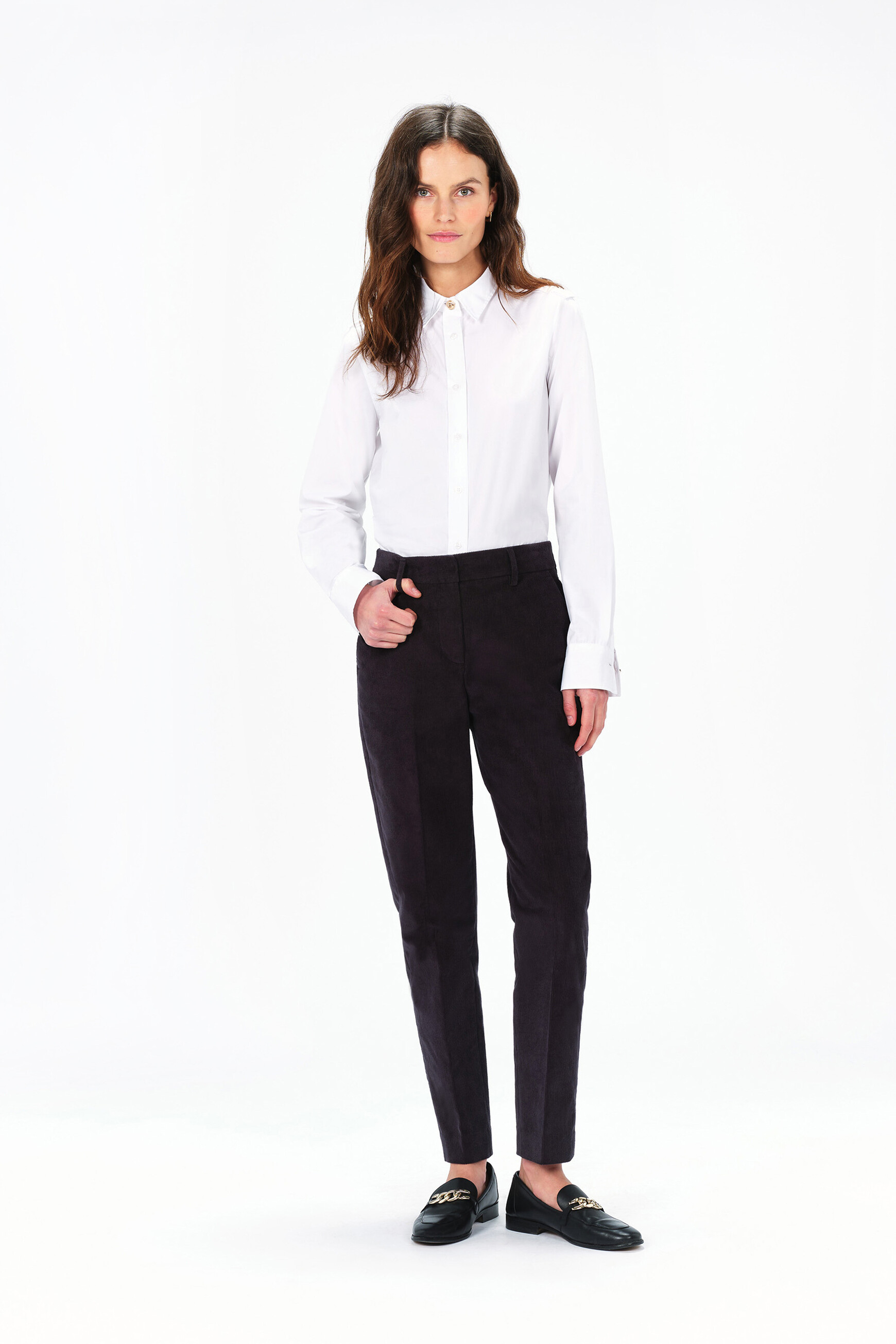 Pantalon gris on sale foncé femme
