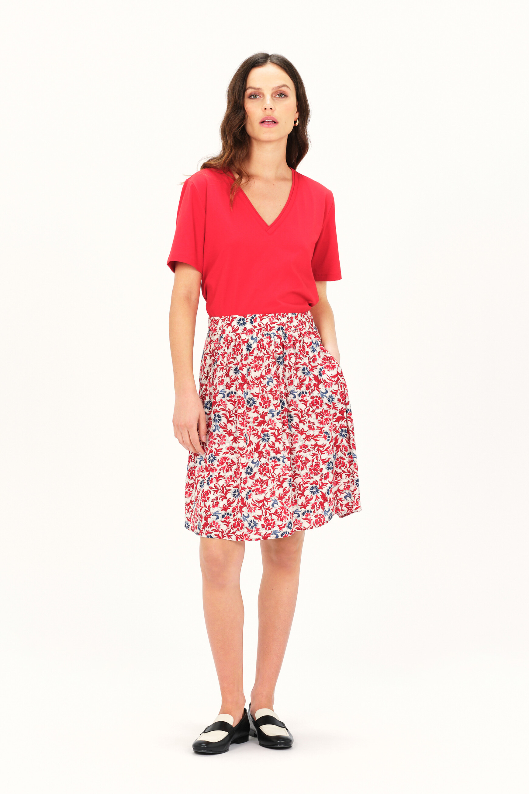 Jupe jade rouge clair femme