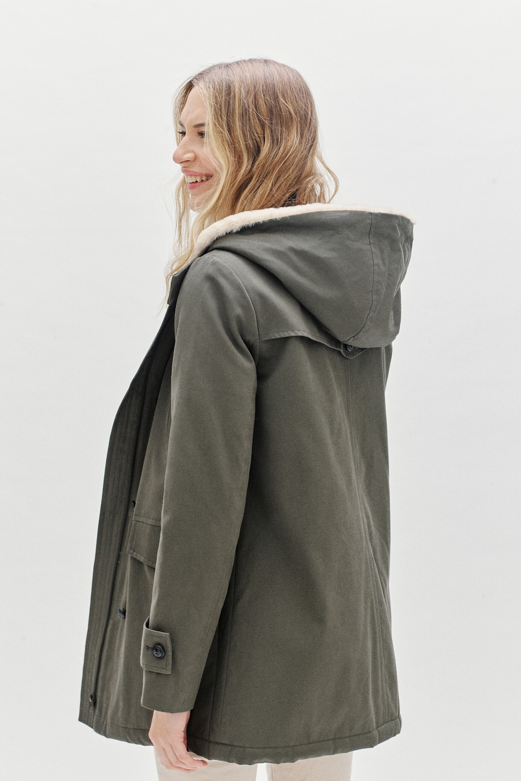 Parka Electra verde caqui mujer