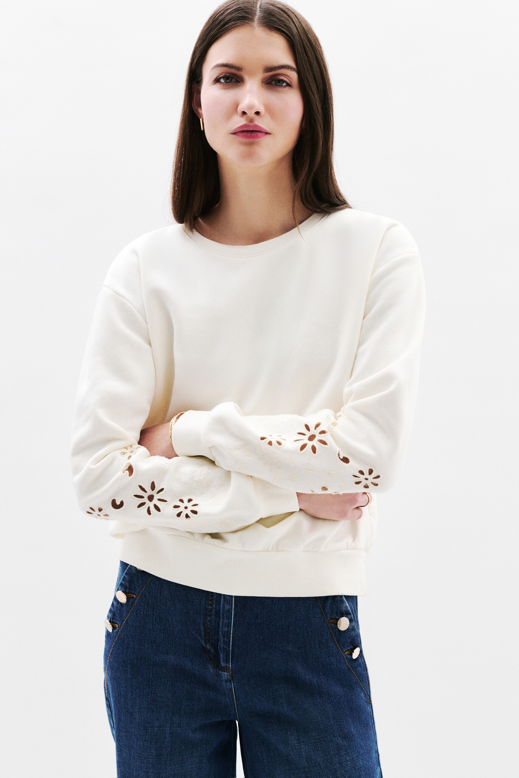 sweatshirt talida creme femme Sweatshirt Talida creme femme
