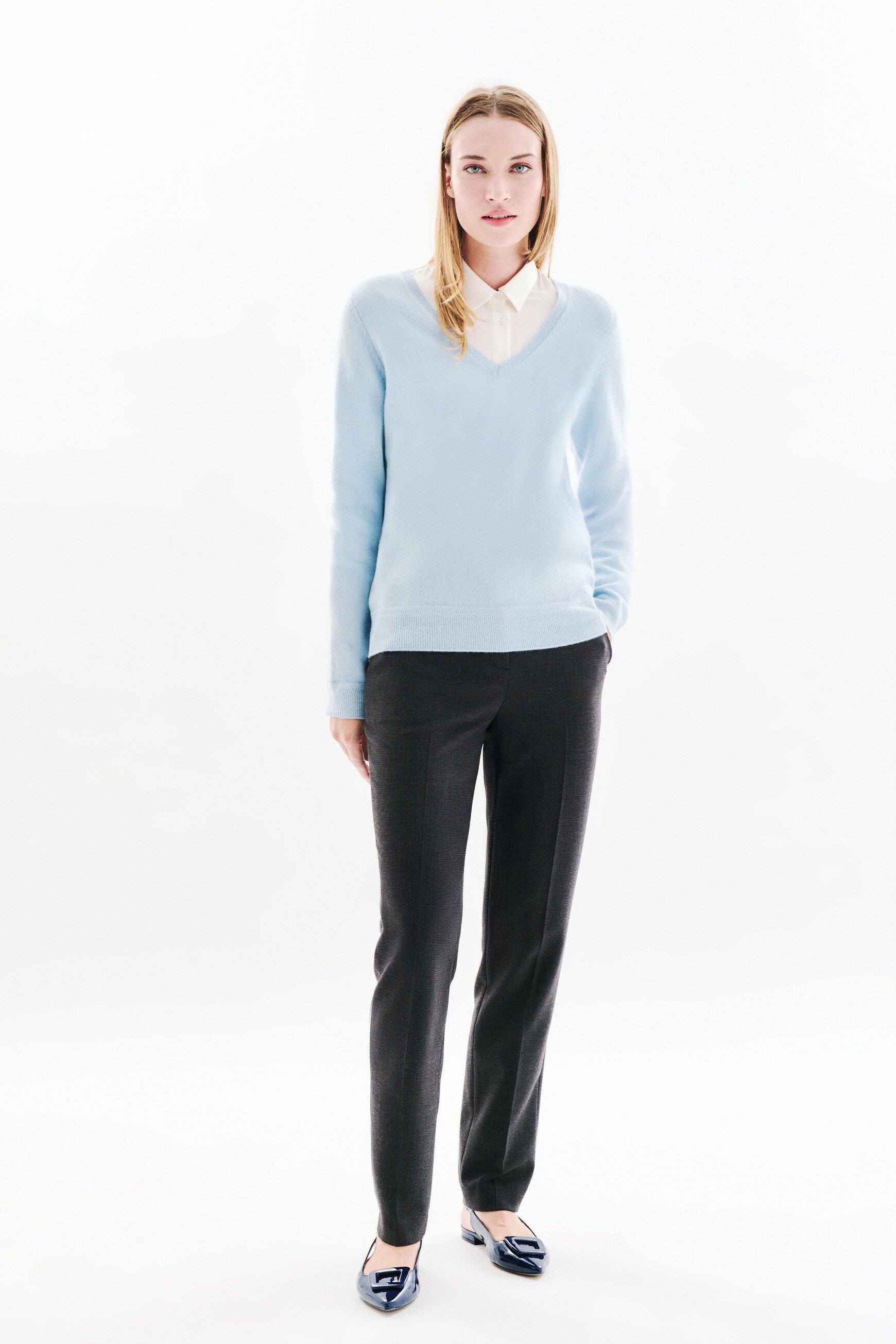 pullover marianne2 100 % kaschmir pastellblau damen