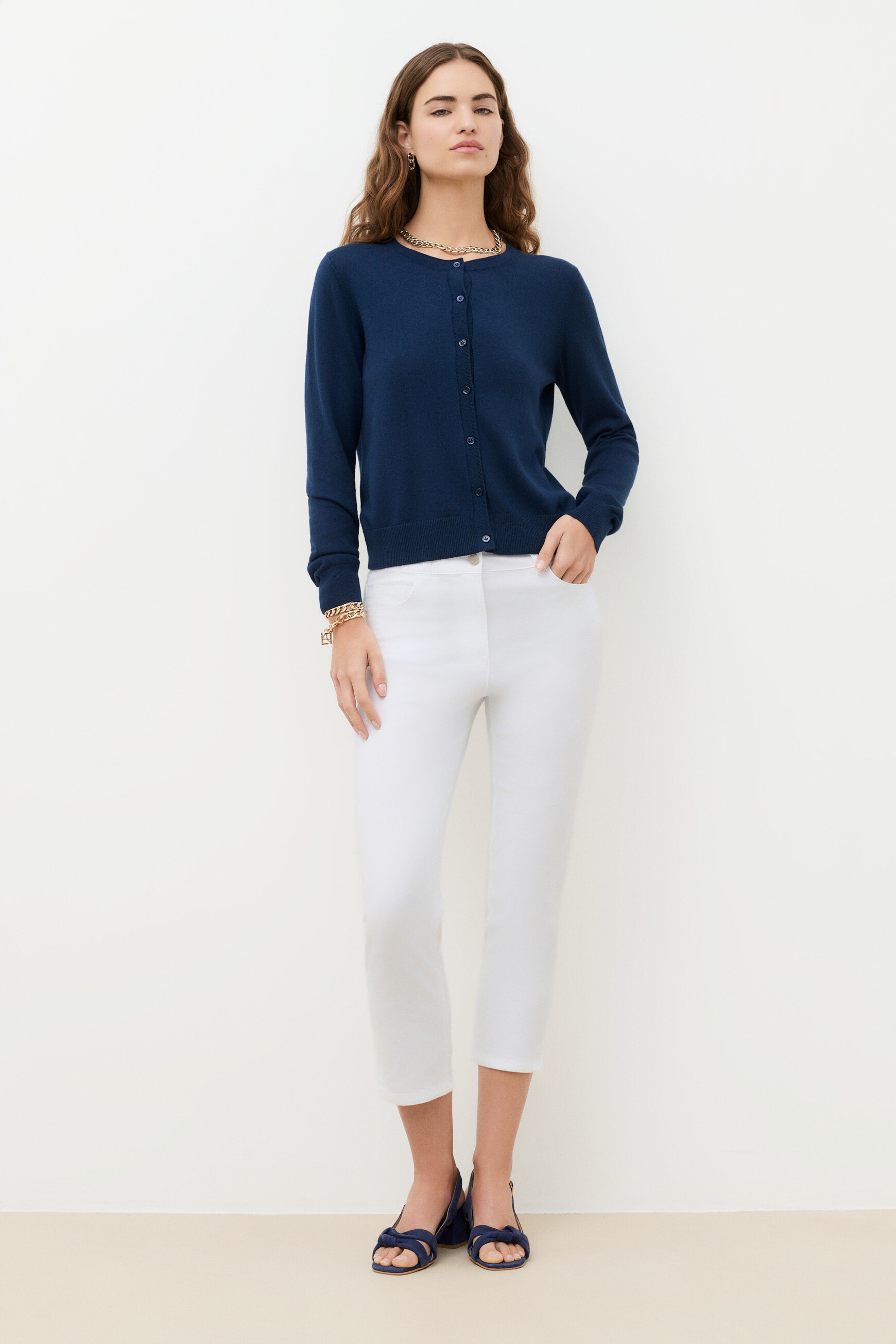 Mason cropped pants white woman