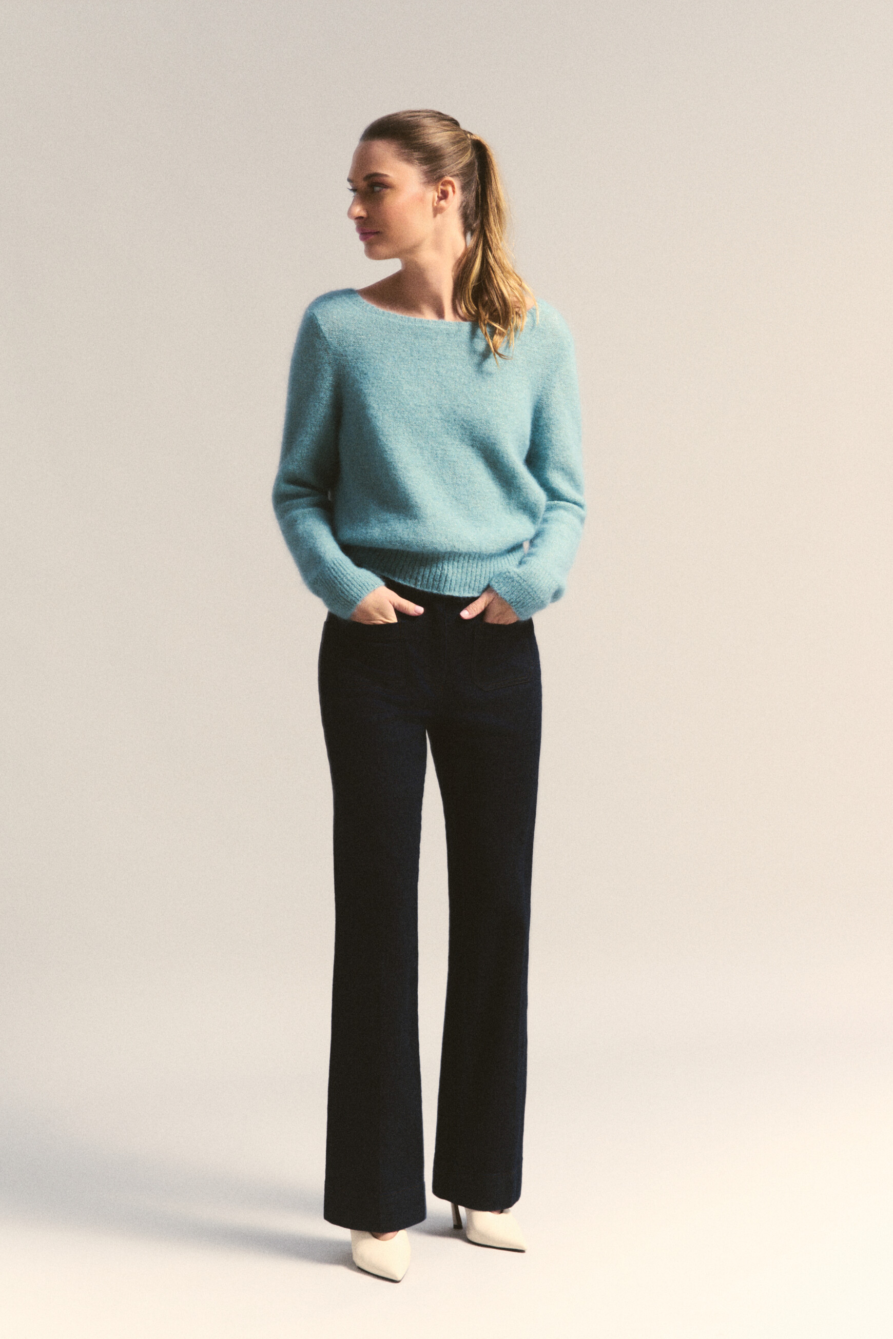 Stephano sweater blue-grey woman