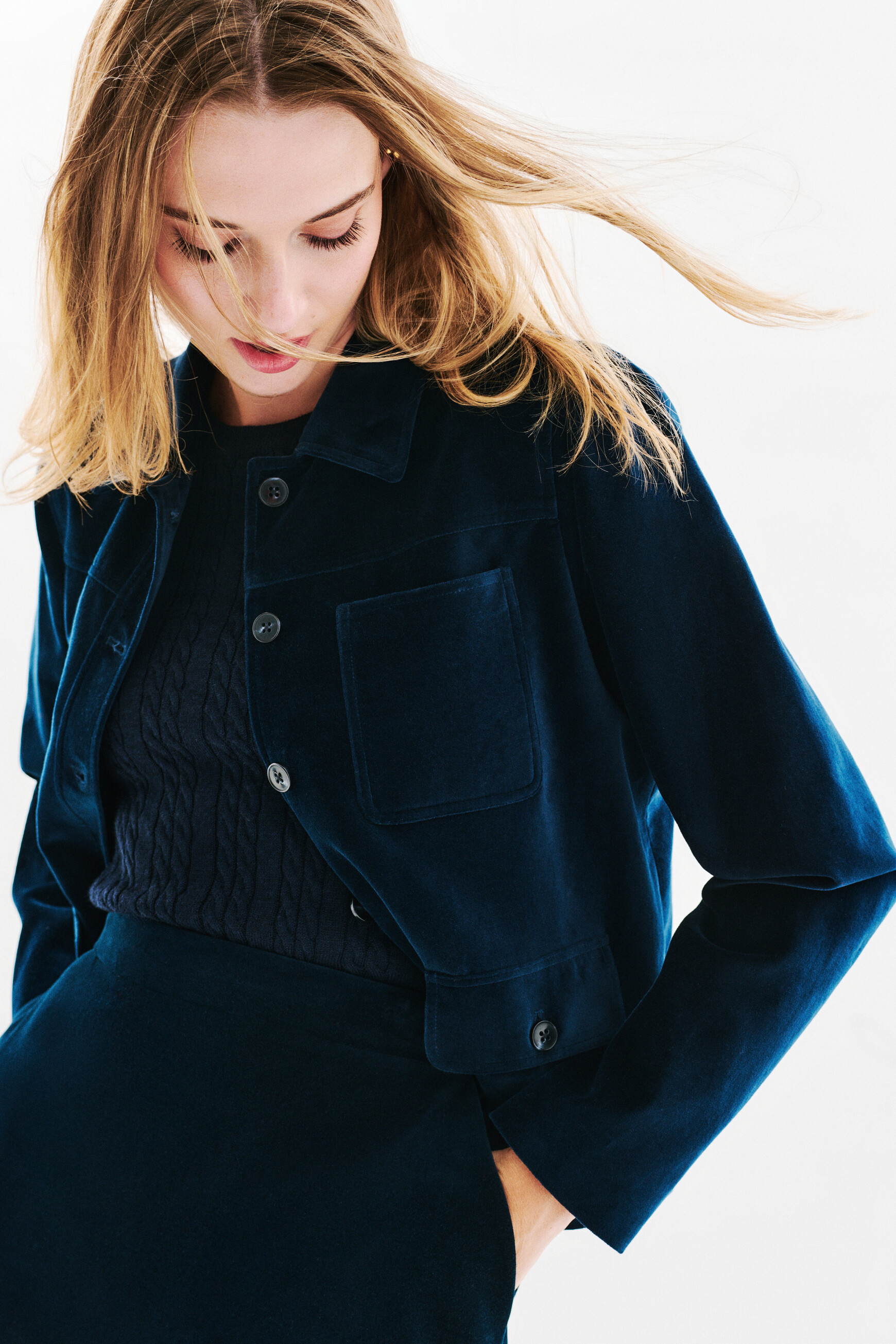 Vminatavelours jacket navy blue woman