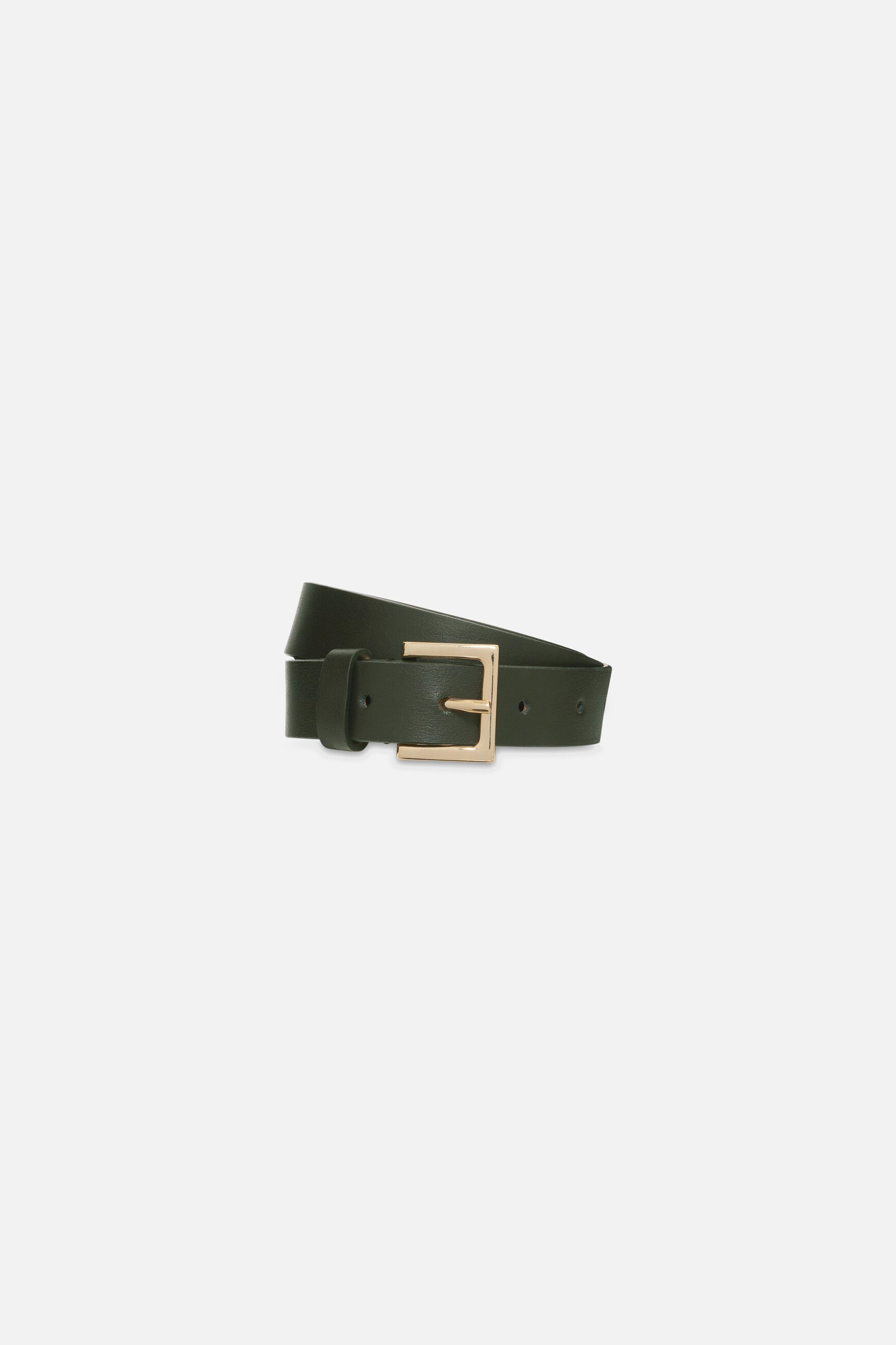 Fara belt in split leather khaki green woman