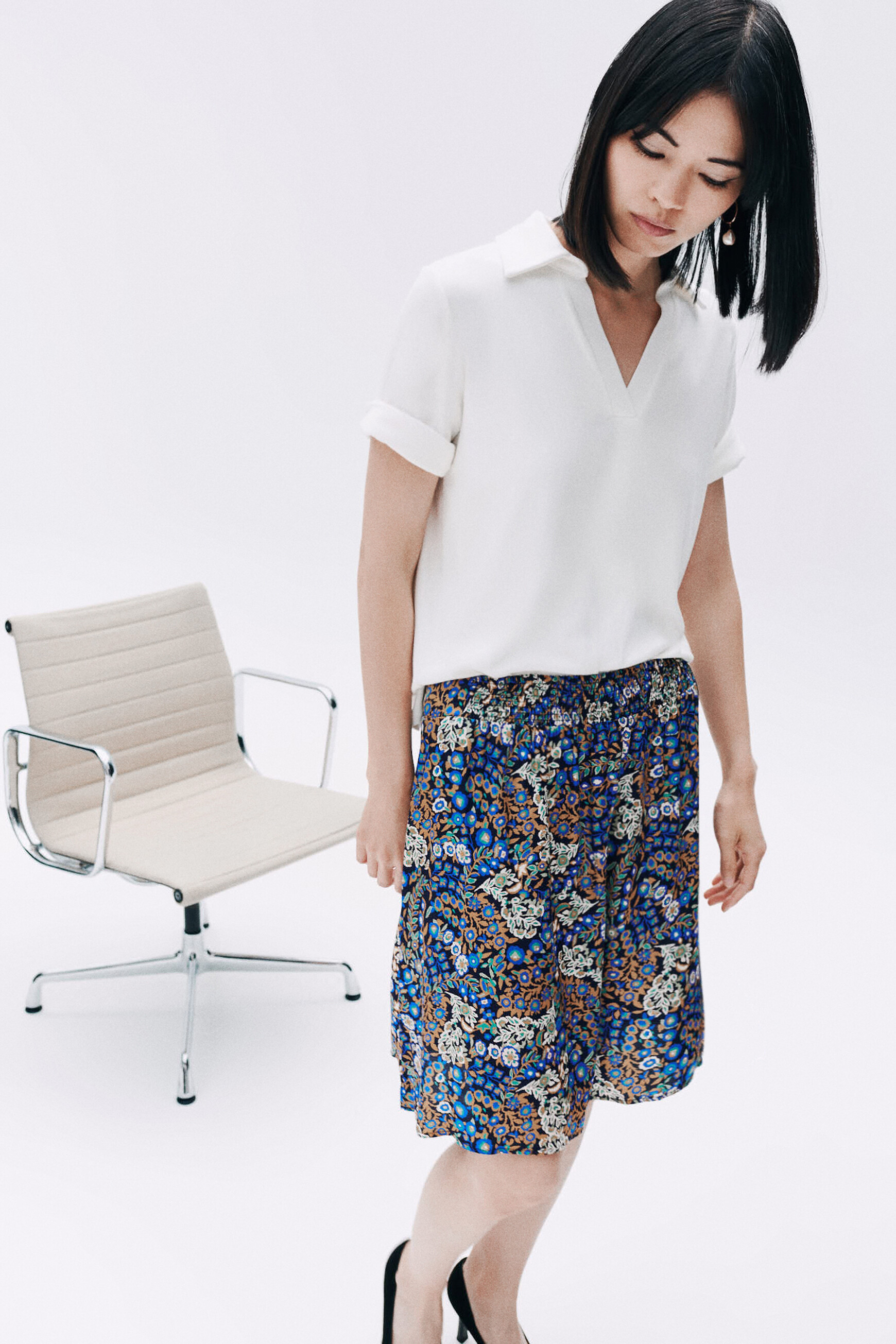 Falda Jmanaelle azul eléctrico mujer
