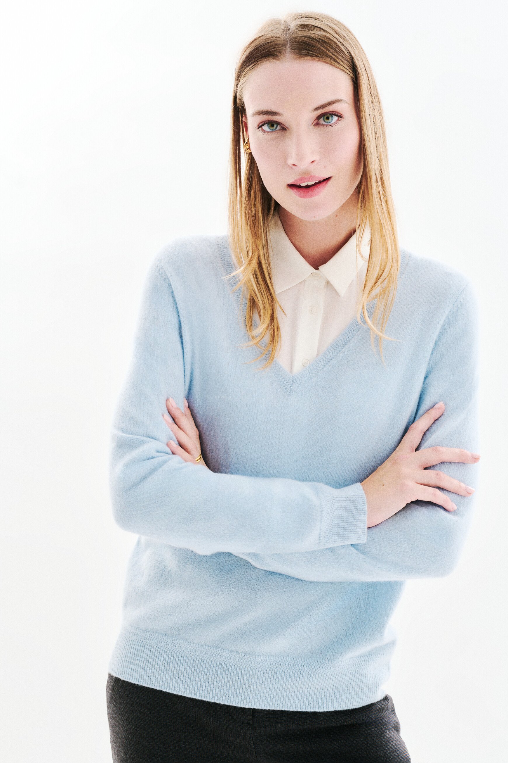 pullover marianne2 100 % kaschmir pastellblau damen