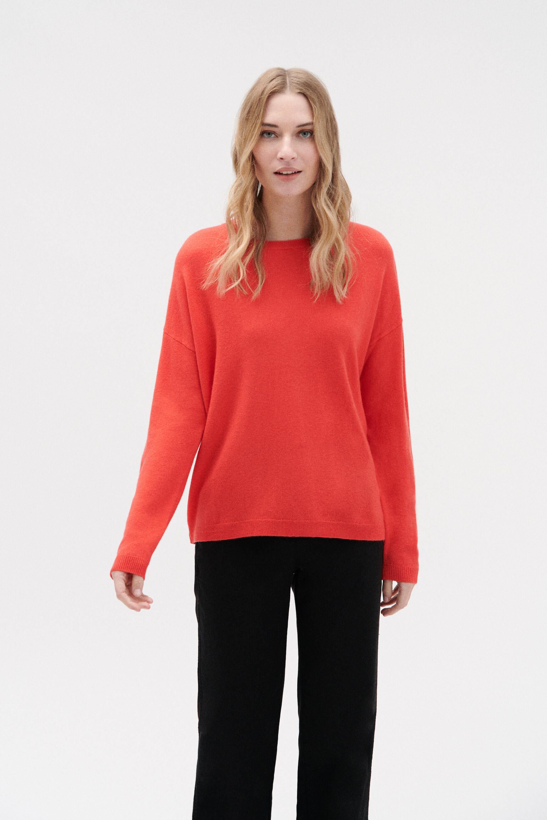 pull talia 100 laine rouge femme