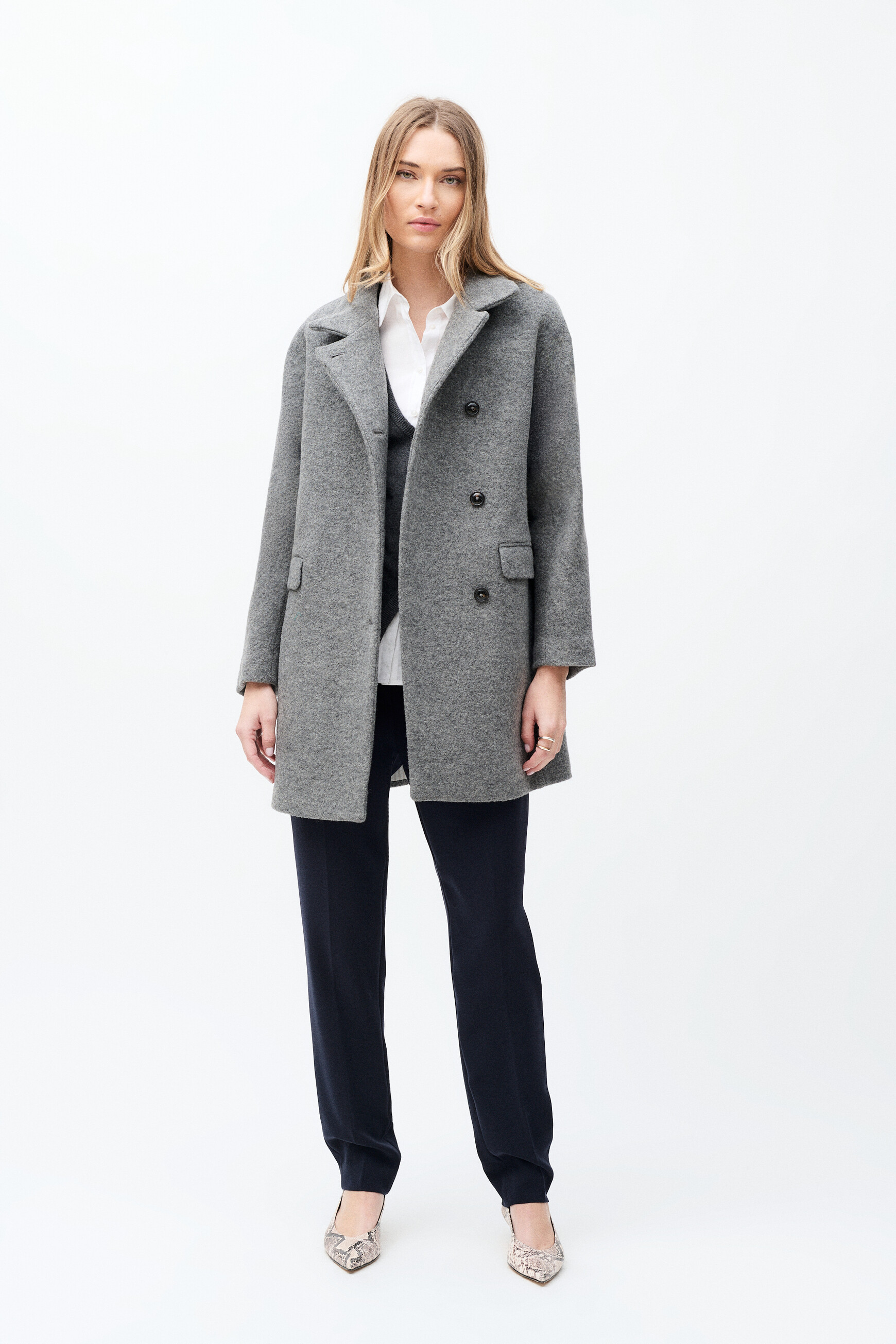 gerome 100 wool coat light grey woman Gerome 100% wool coat light grey woman