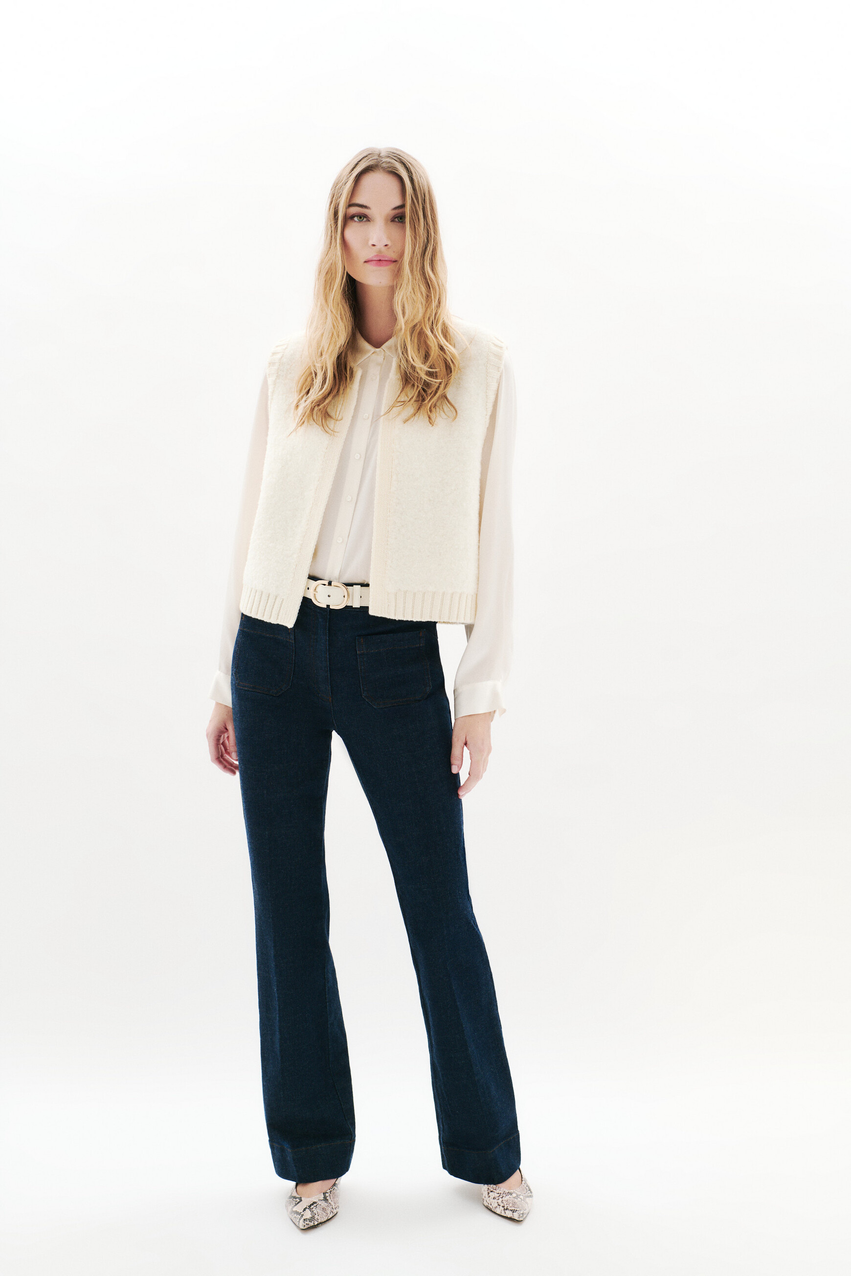 Gilet Mdino ecru femme