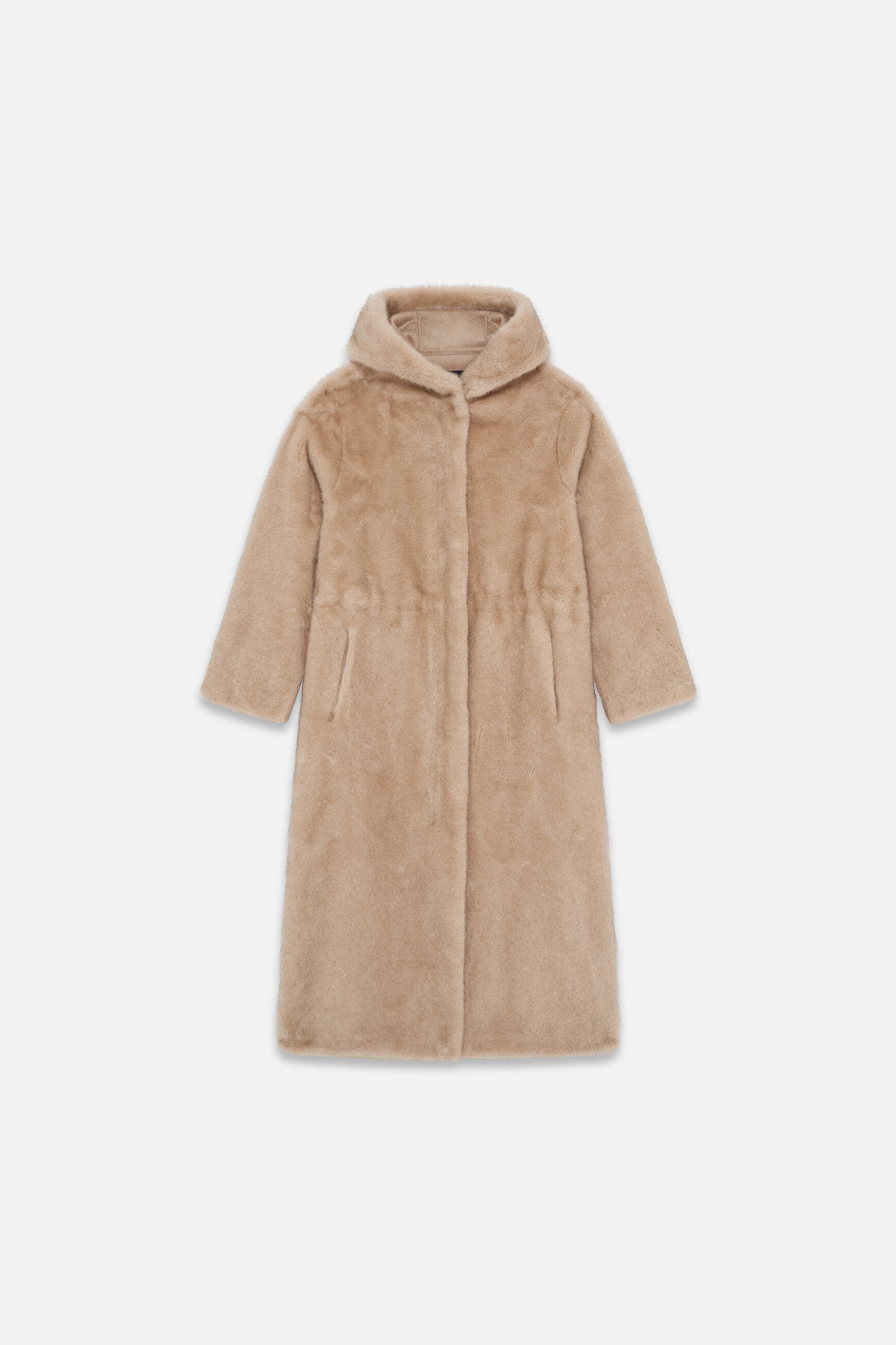 Gapuchonlong coat light grey woman