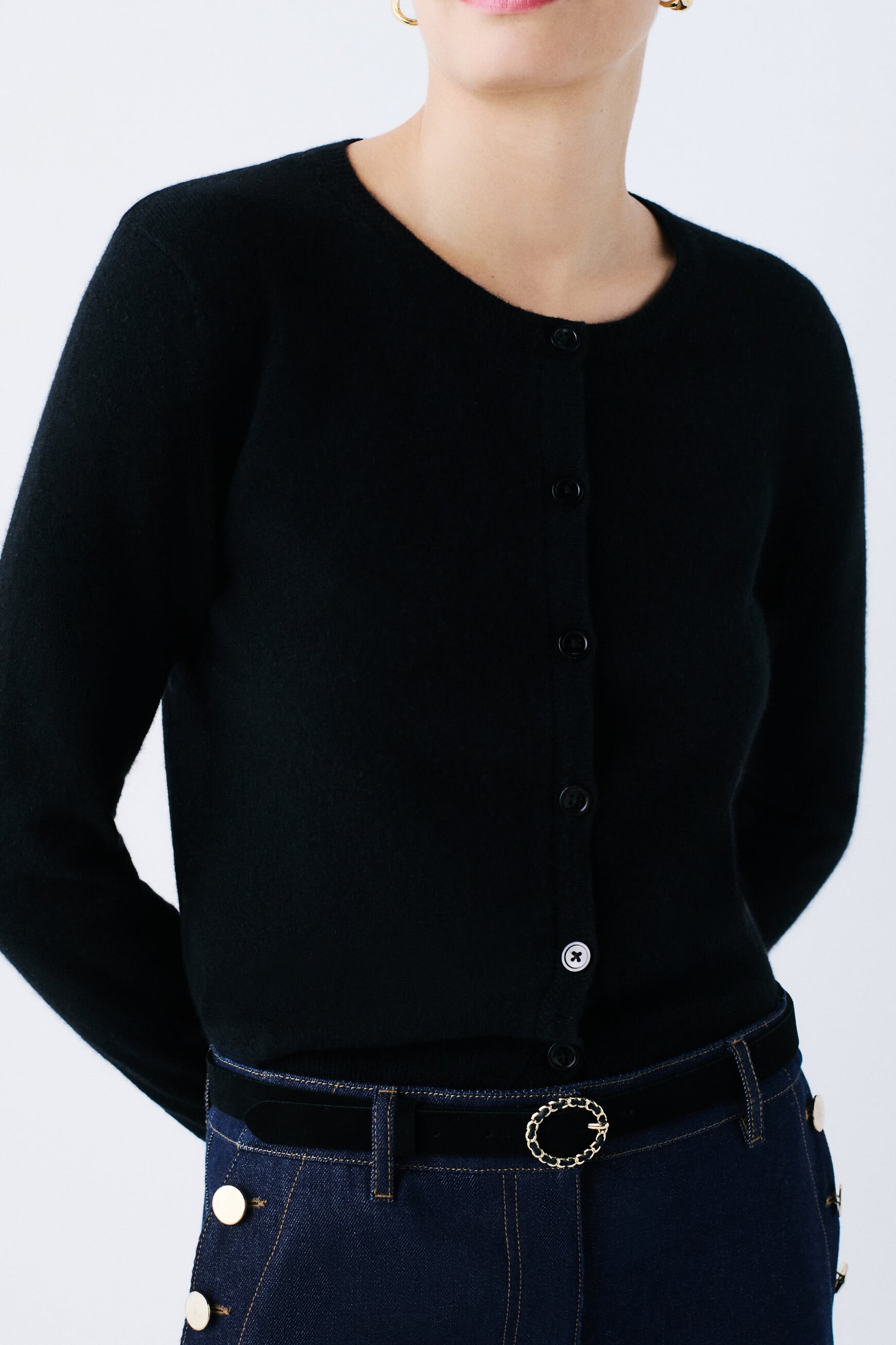 mcaroline 100% cashmere cardigan black woman