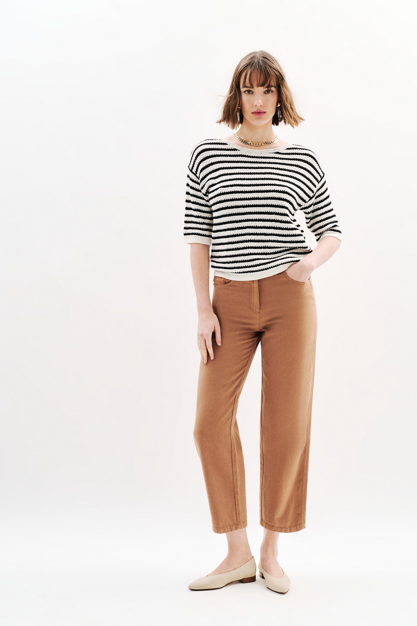 pantalon perrin marron clair femme Pantalon Perrin marron clair femme