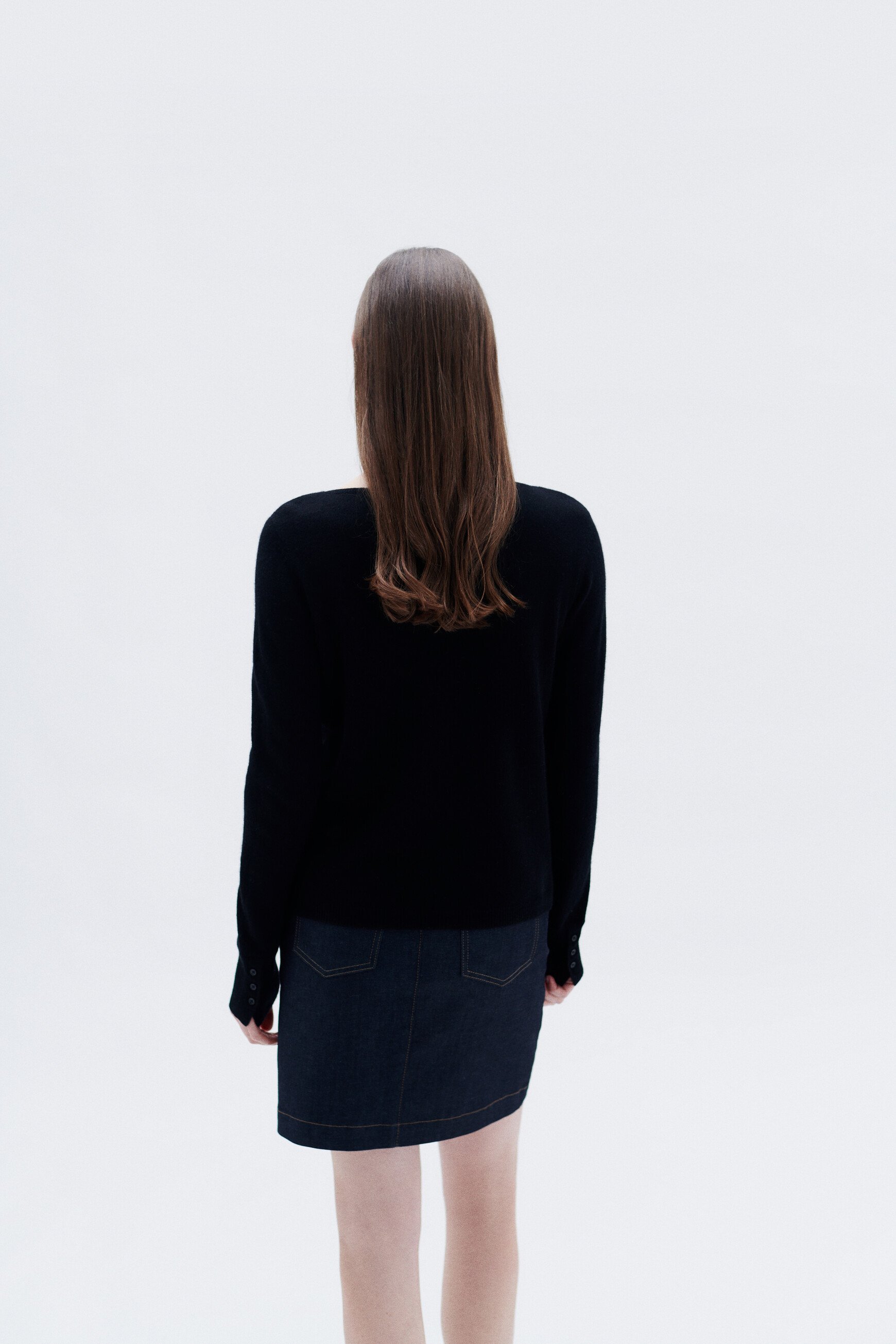 Pull mzoan 100% cachemire noir femme
