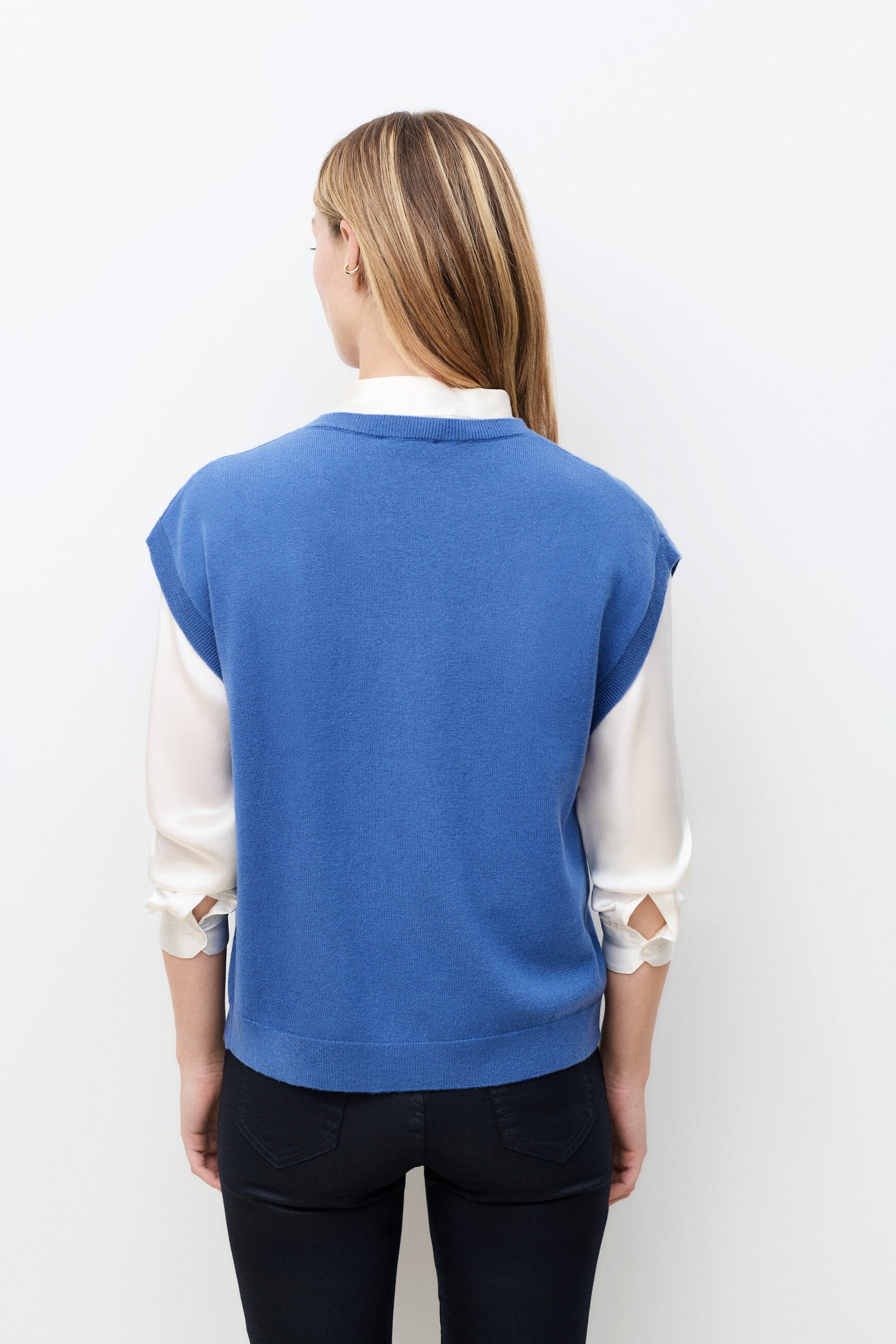 Pull mathilde 100% laine bleu gris femme