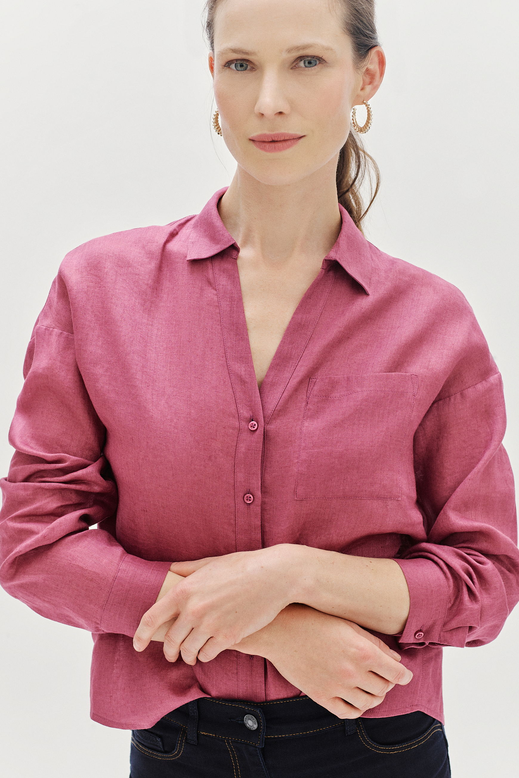 chemisier florentine 100 lin rose femme chemisier florentine 100% lin rose femme
