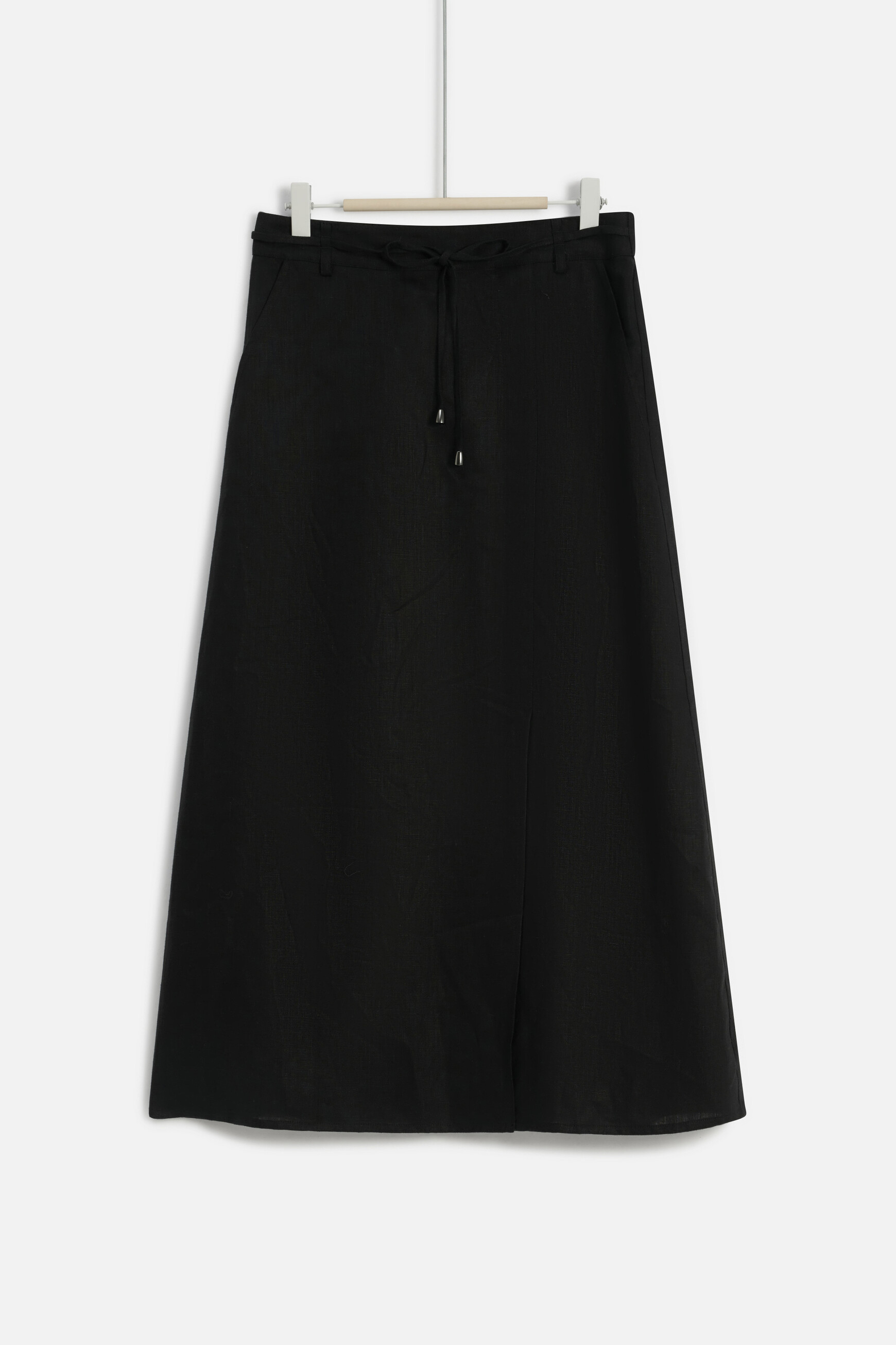 jupe eva mi longue 100 lin noir femme Jupe eva mi-longue 100% lin noir femme