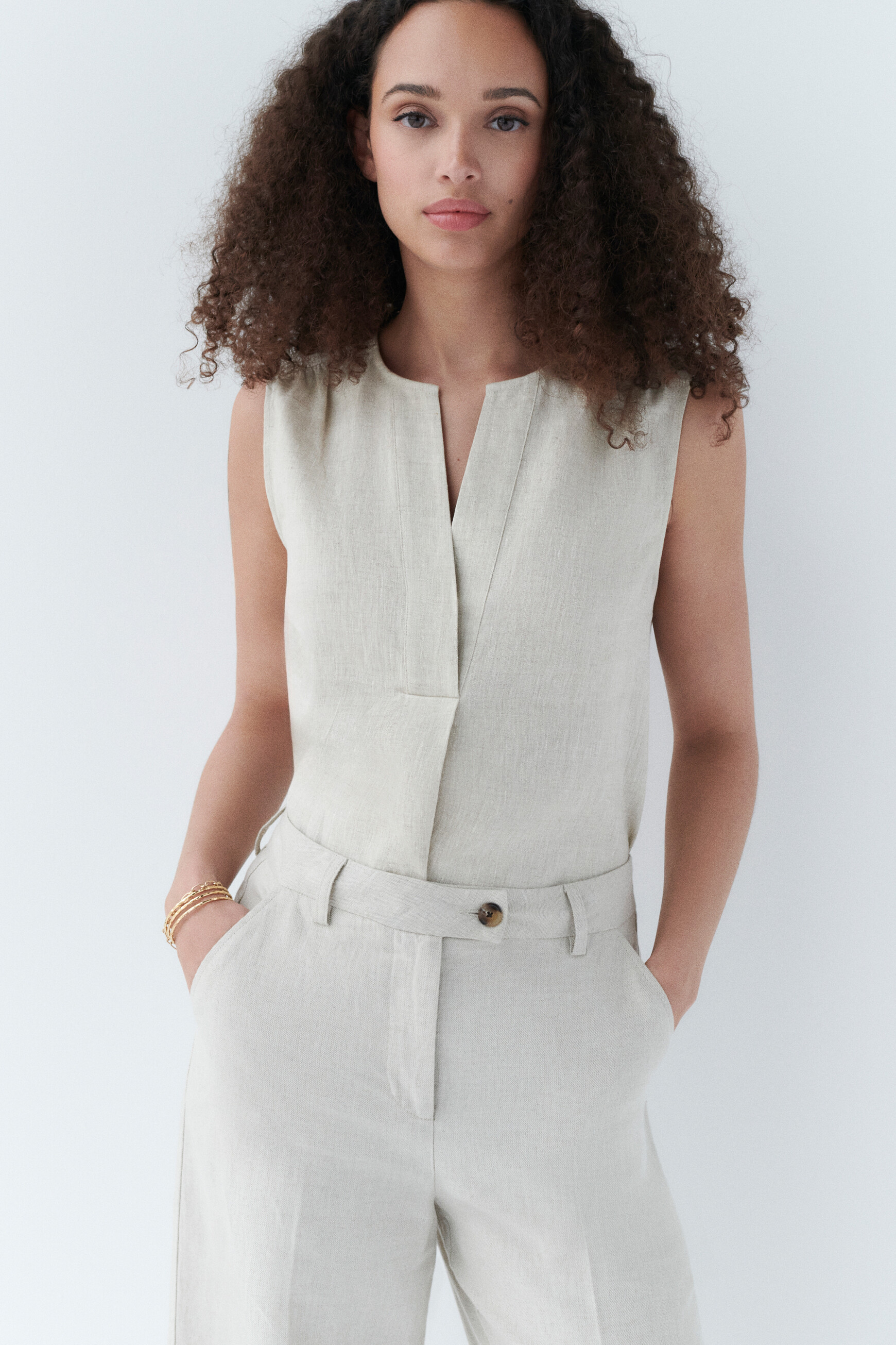 Blouse femme beige online