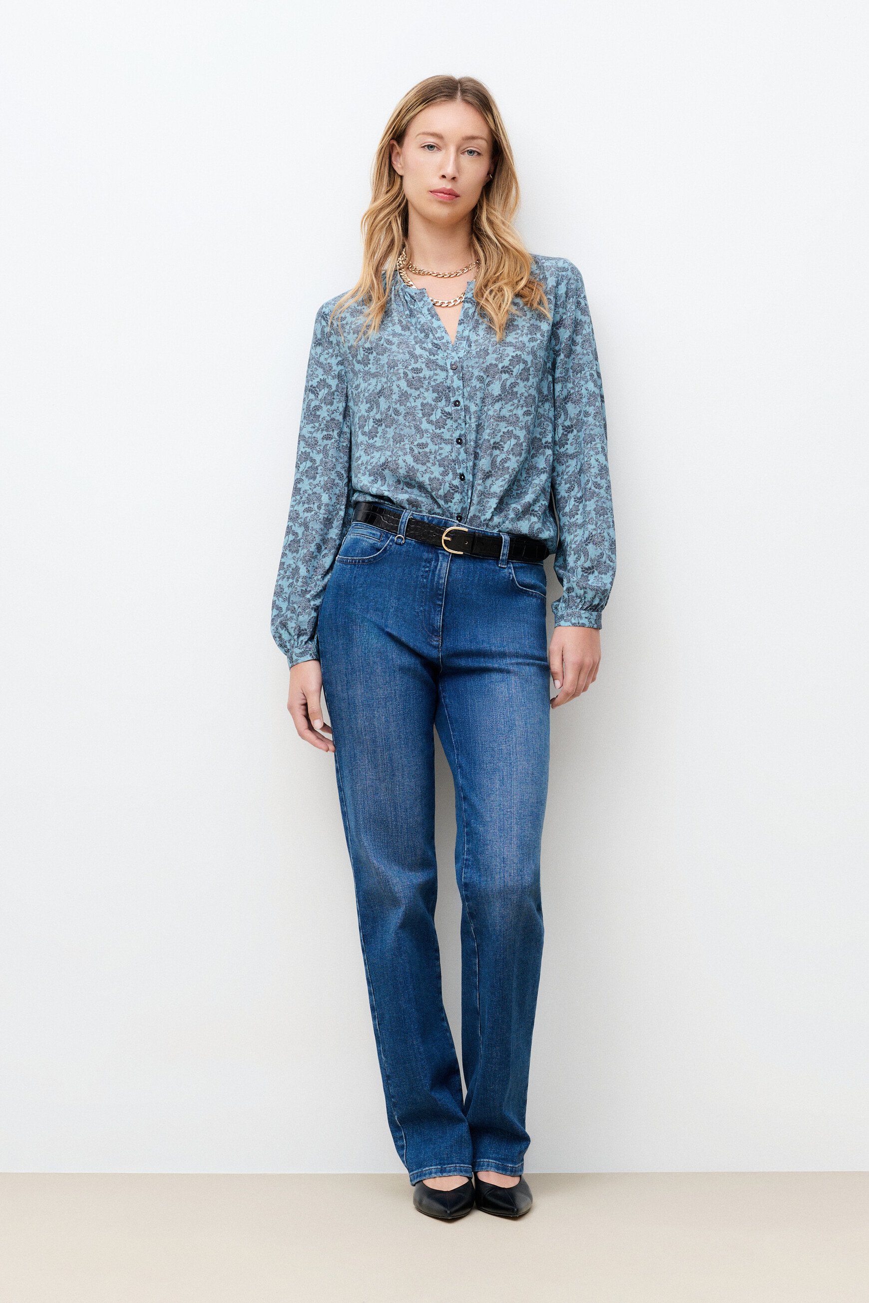 Chemise Colomby bleu gris femme