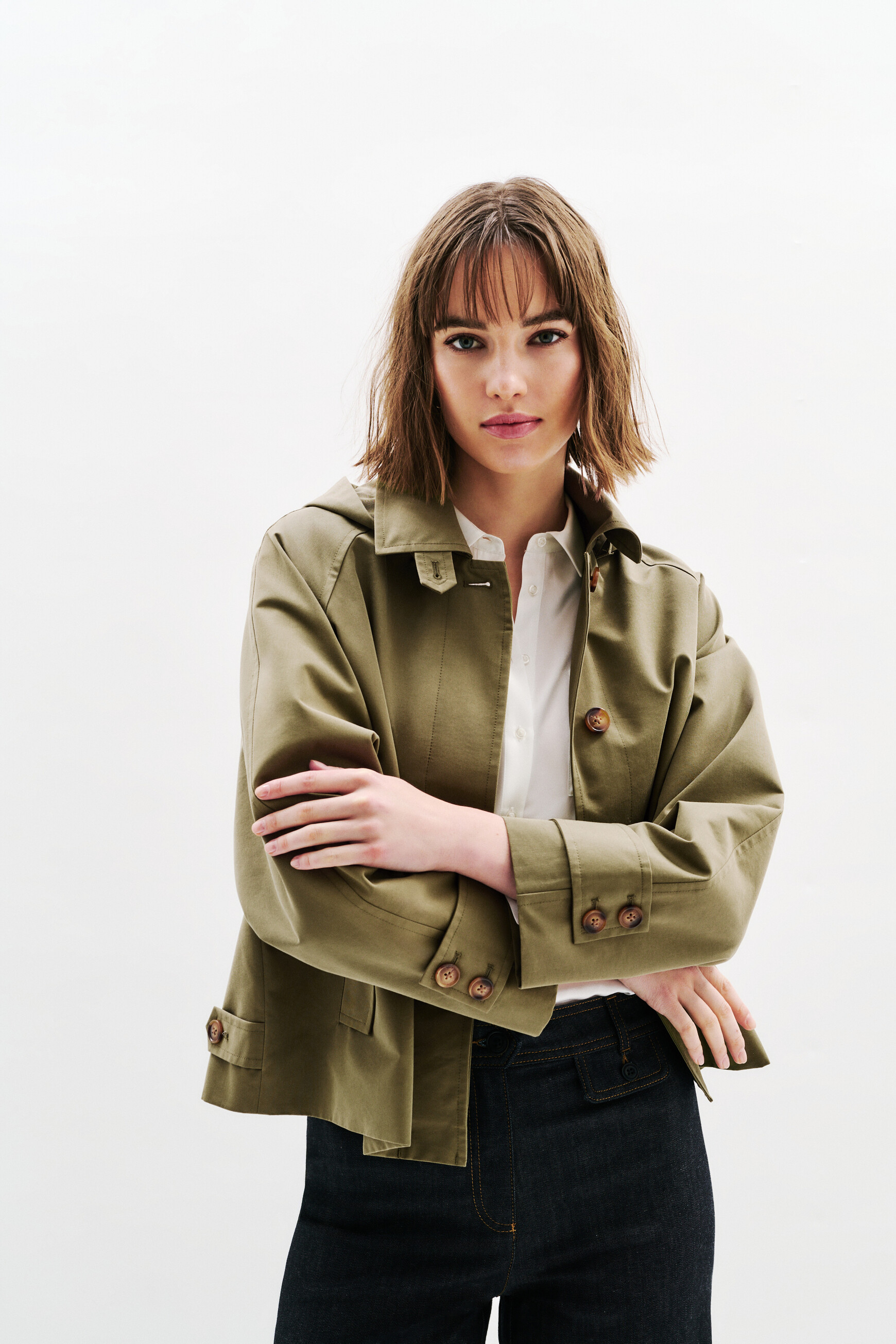 manteau gaya vert kaki femme Manteau Gaya vert kaki femme