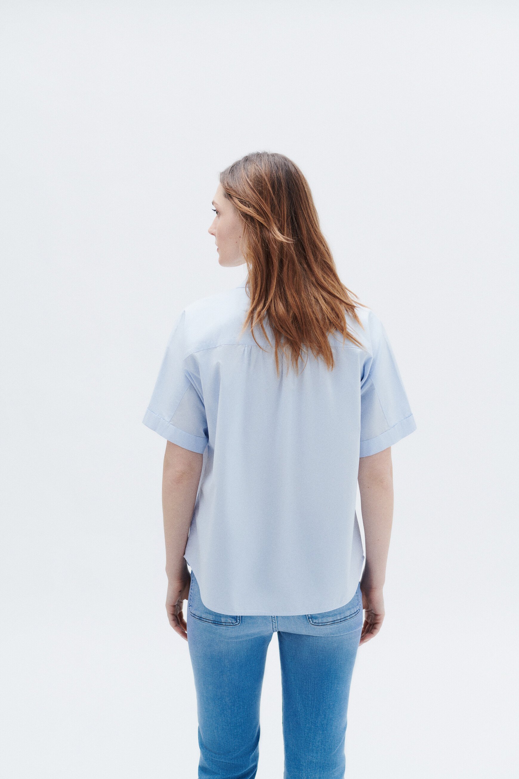 Chemise bleu online ciel femme mango