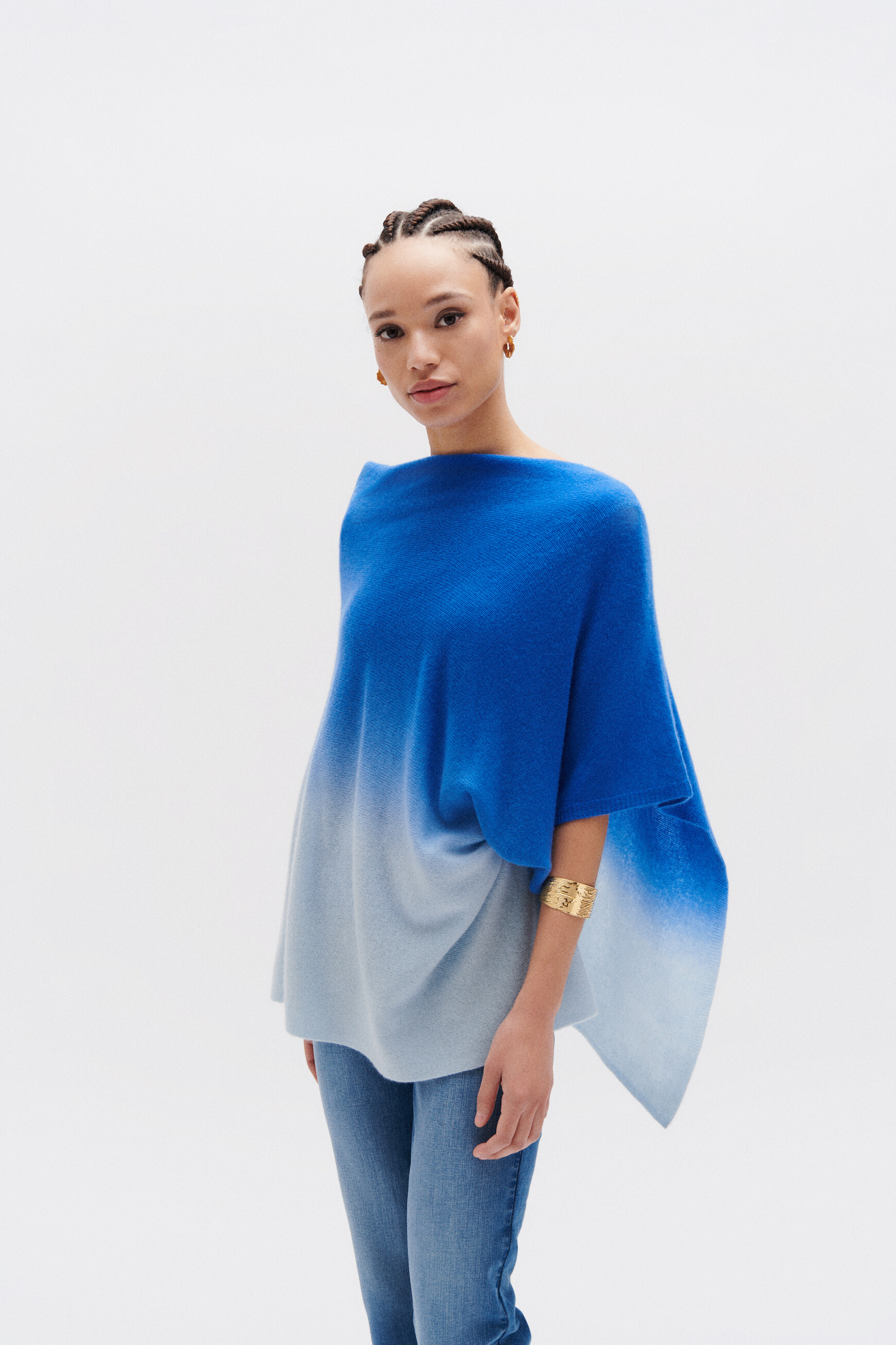 poncho baltidye bleu femme poncho baltidye bleu femme