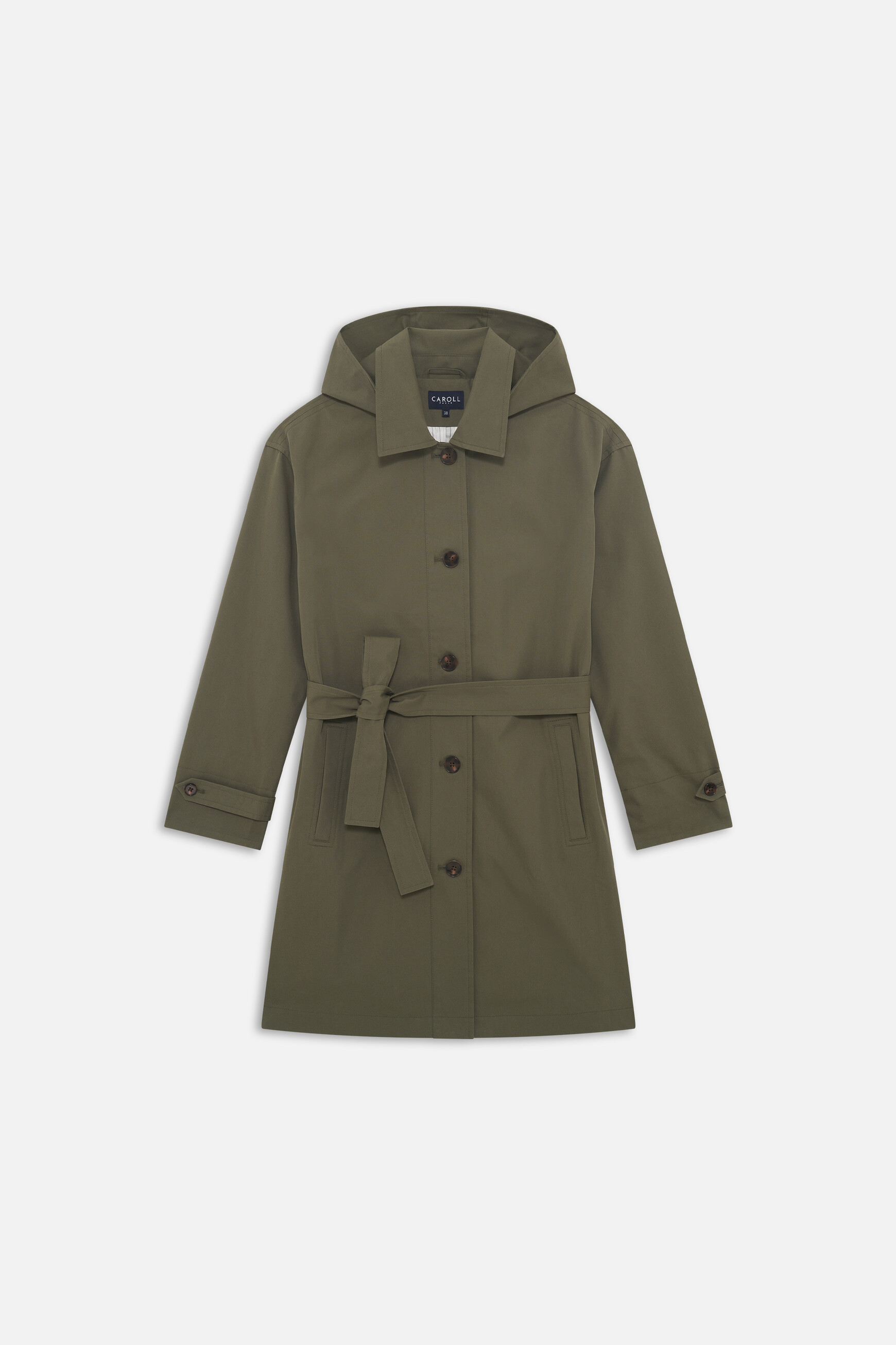 trench gabardine verde cachi donna trench gabardine verde cachi donna