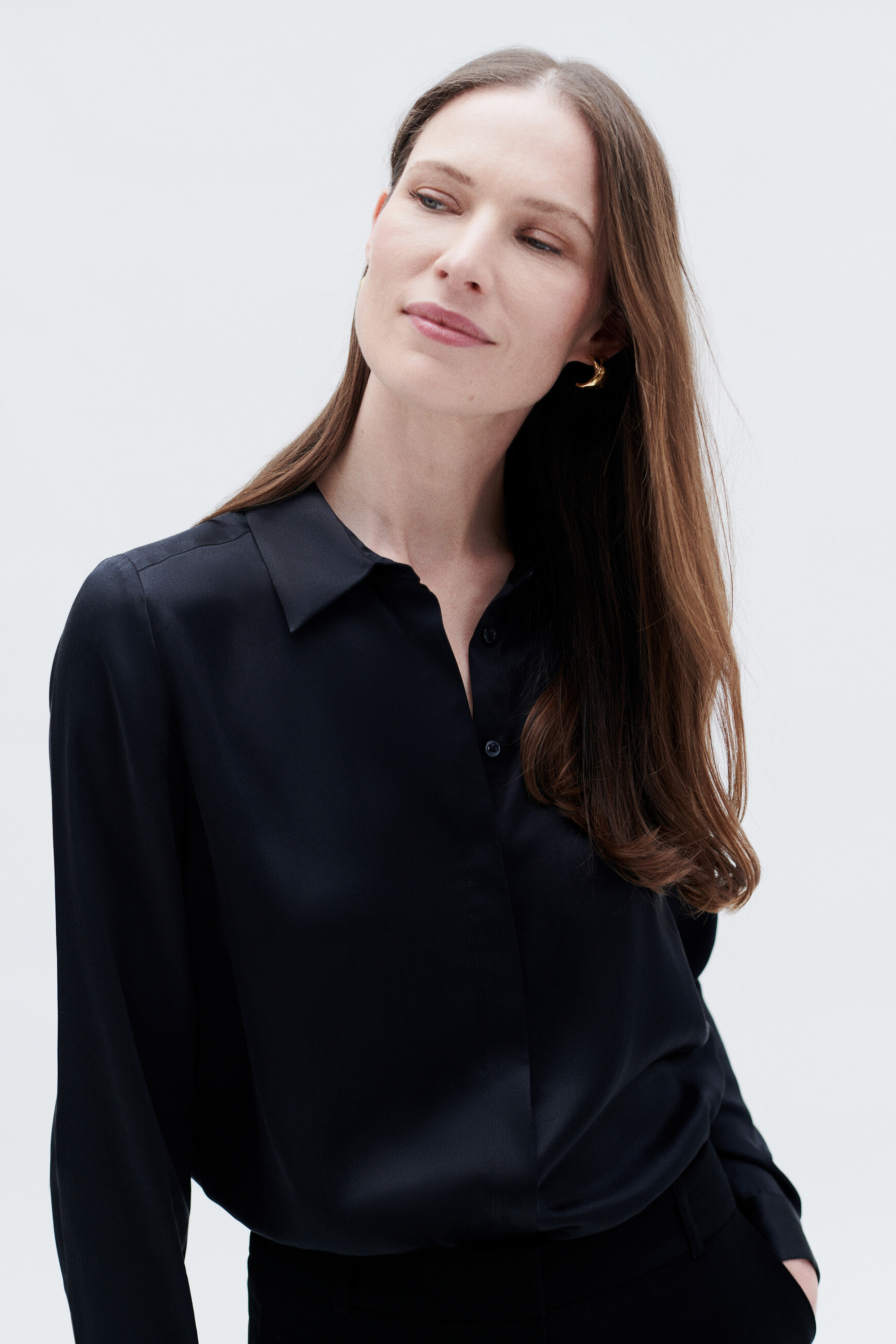 Chemisier long sales noir femme