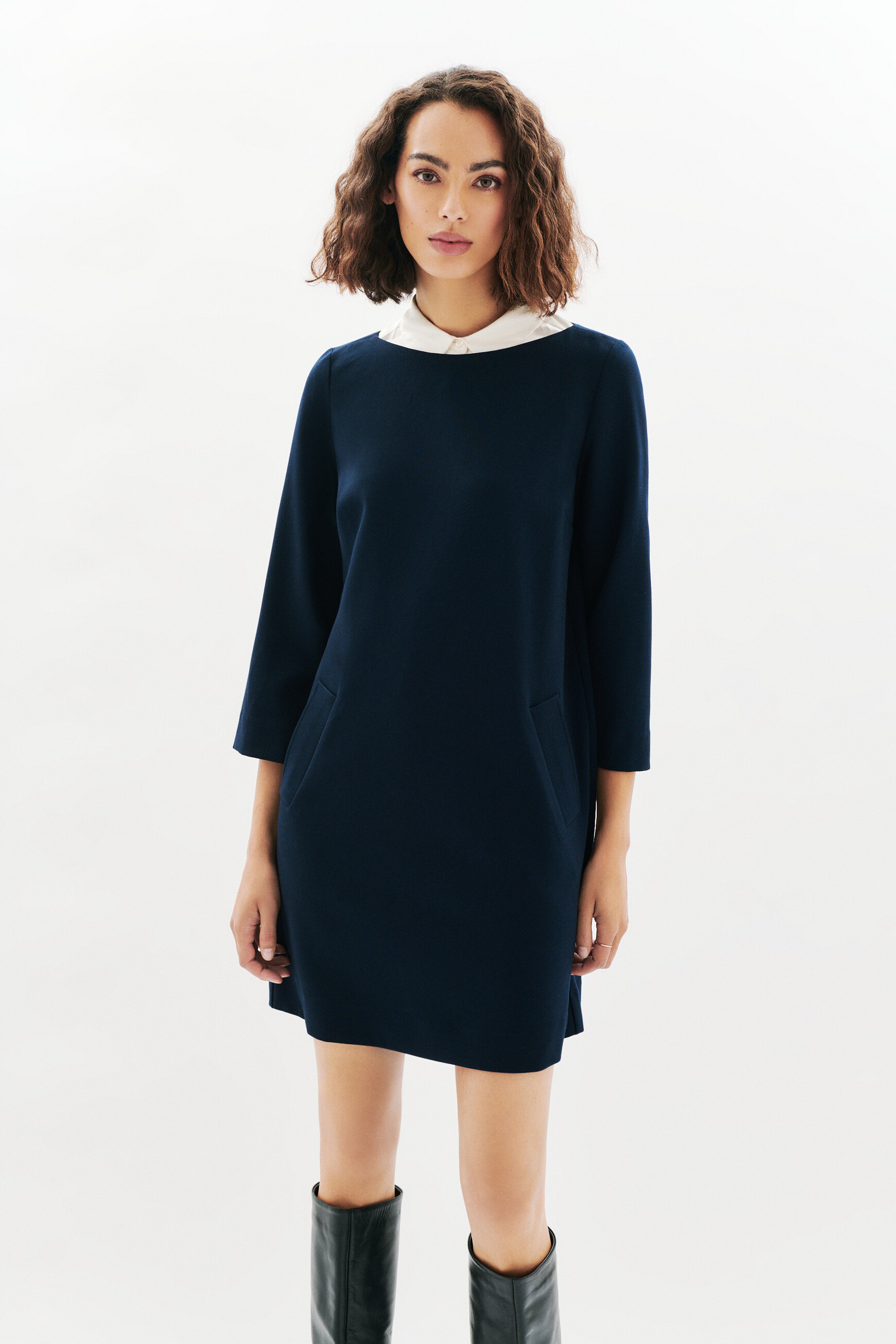 Robe Rlaura bleu marine femme