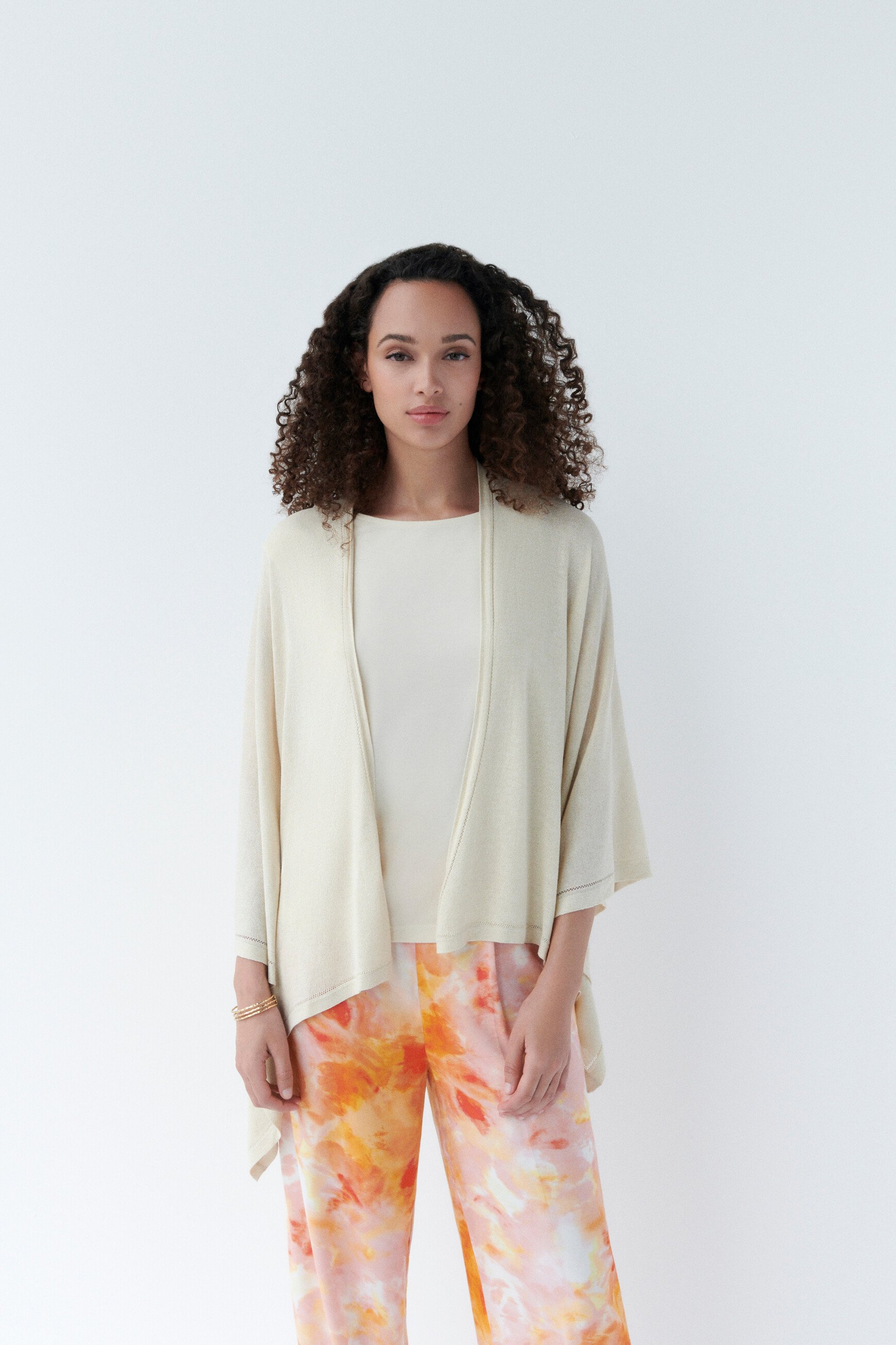 Poncho astrid ivoire femme