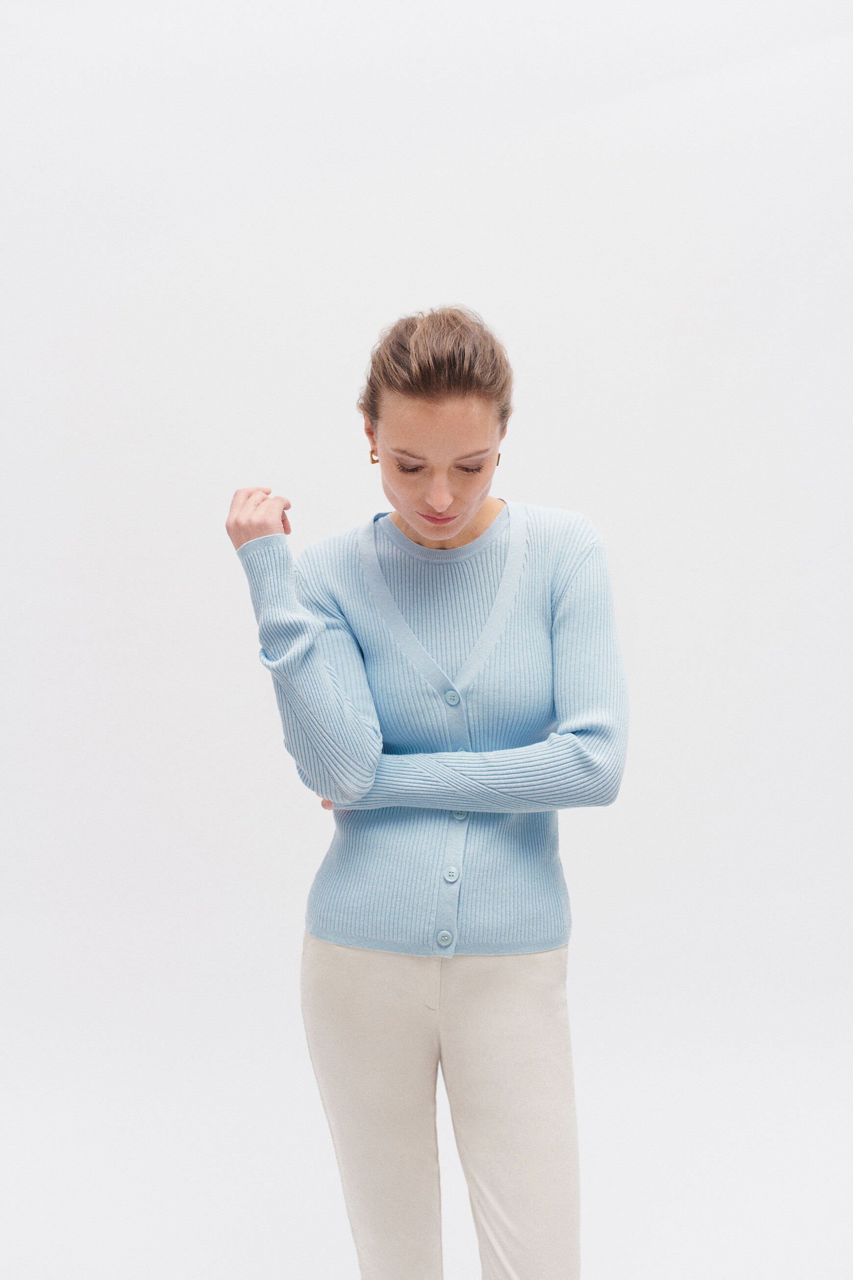 Gilet bleu ciel femme hotsell