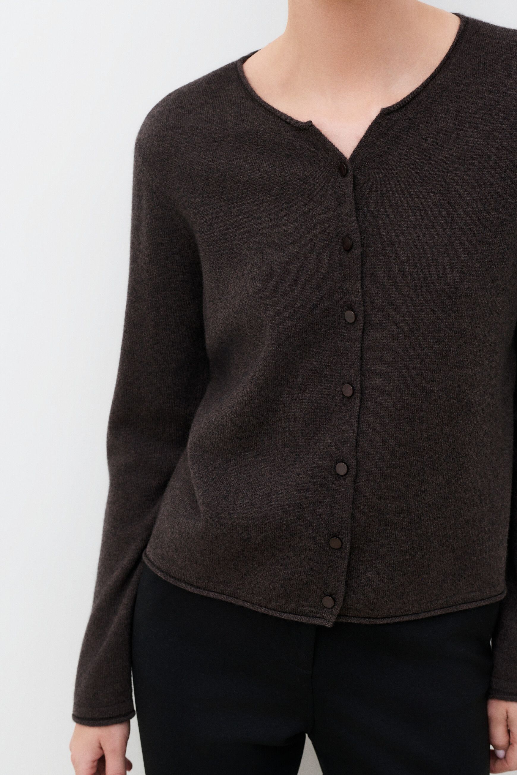 Msally sweater 100% cashmere dark brown woman