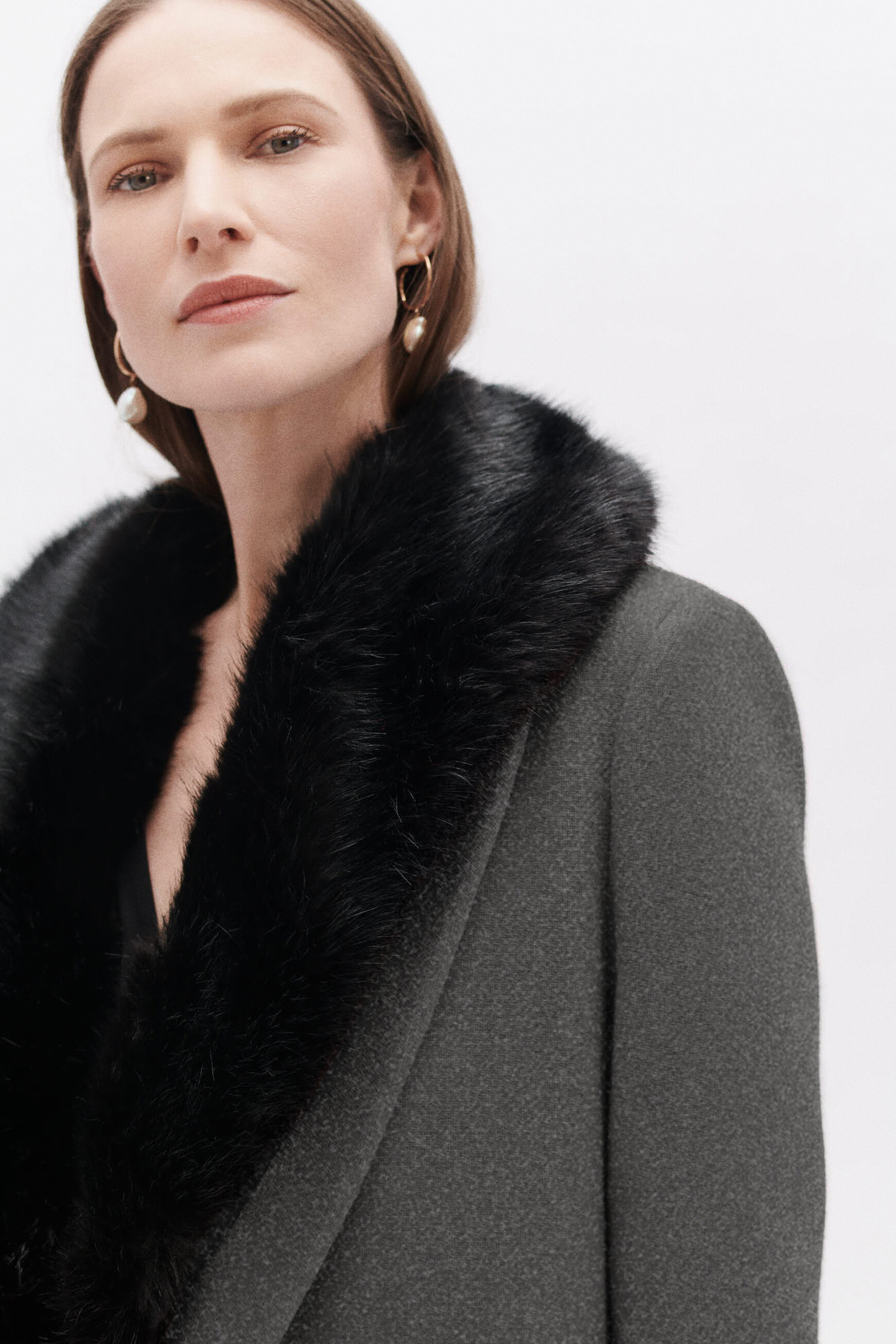 Manteau gildo gris fonce femme