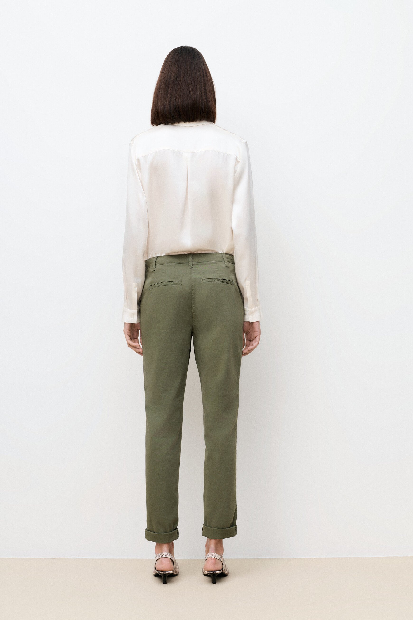 pantalon adelmo vert kaki femme
