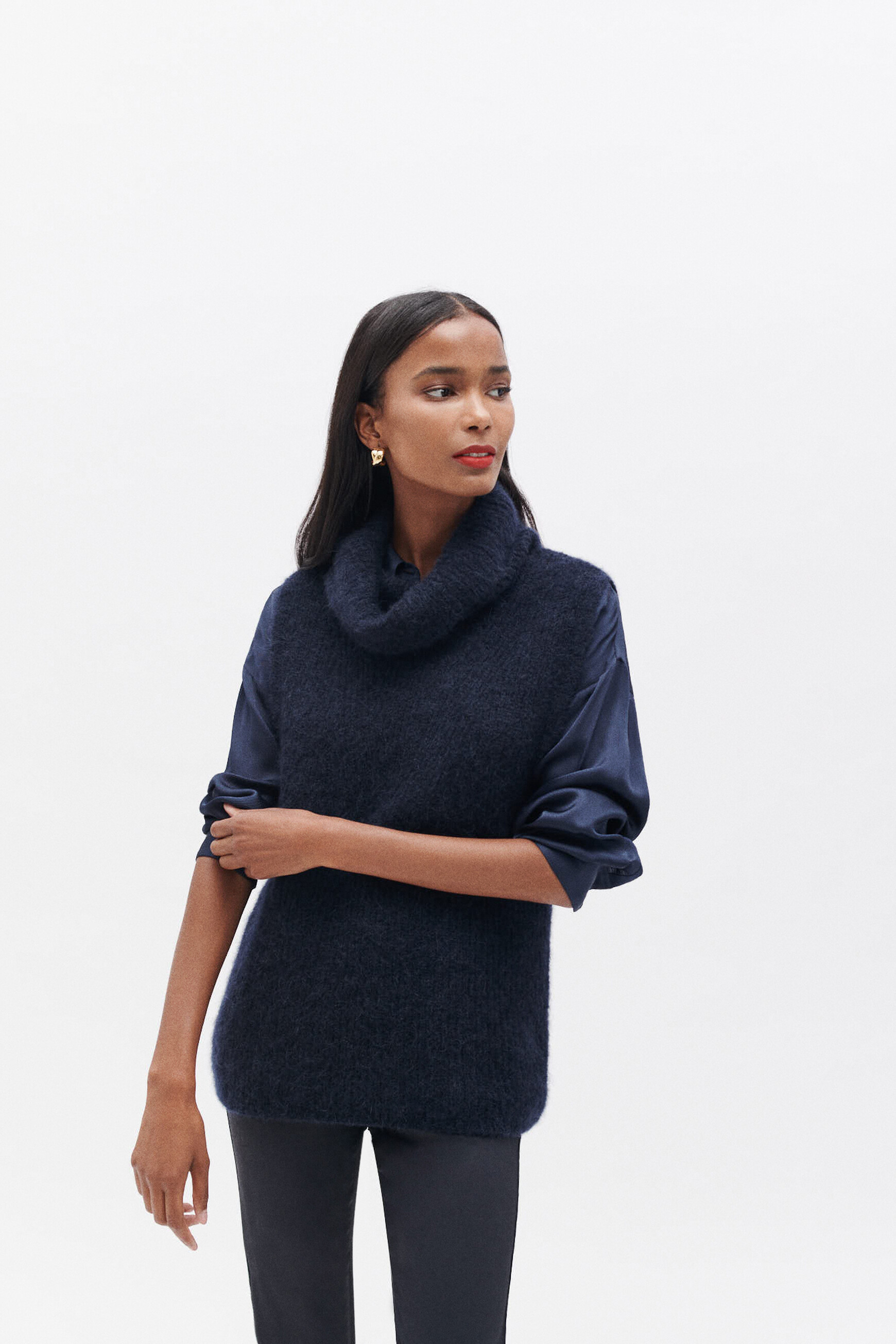 Pull mina bleu marine femme