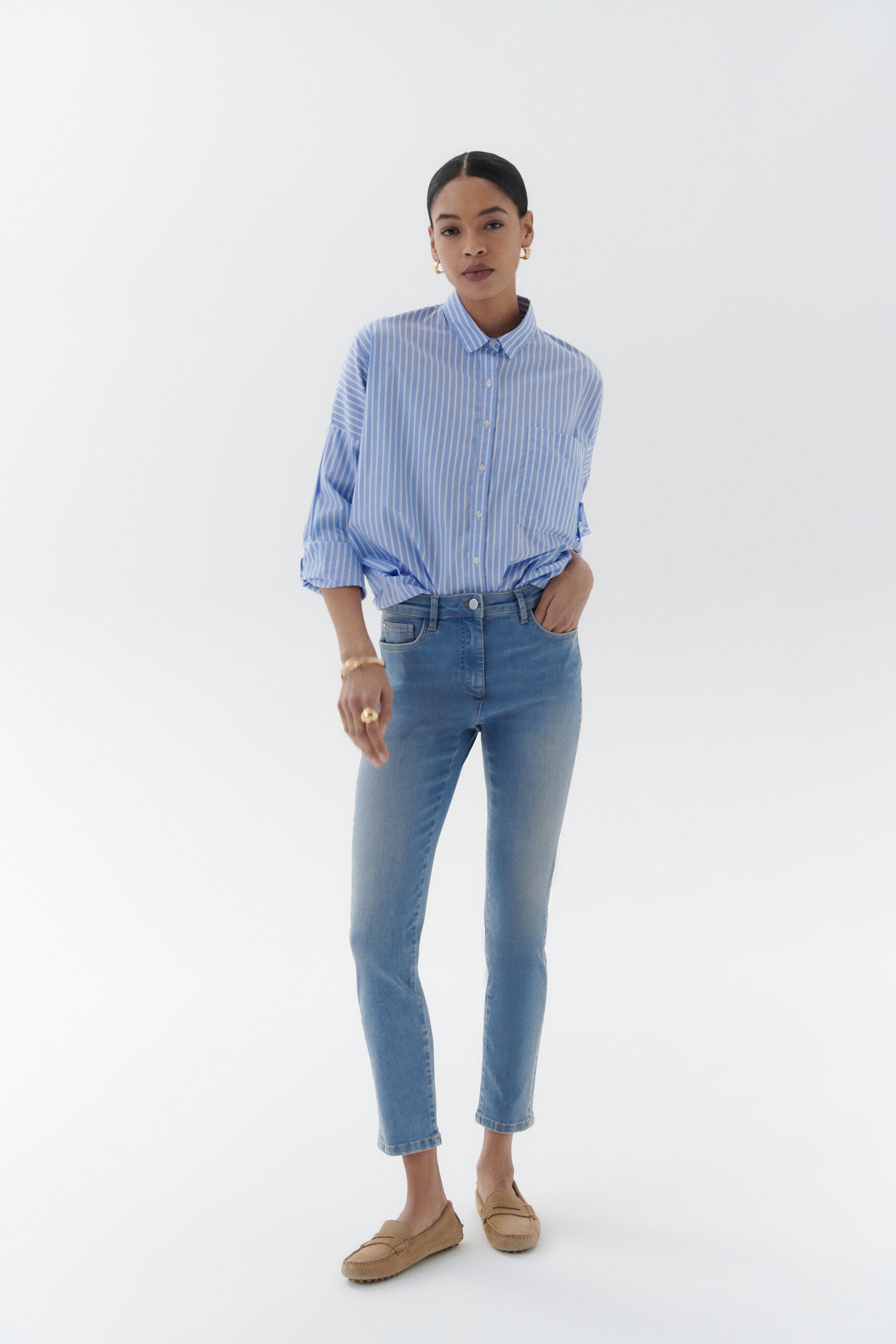 pantalon pims denim baby bleu femme Pantalon pims denim baby bleu femme