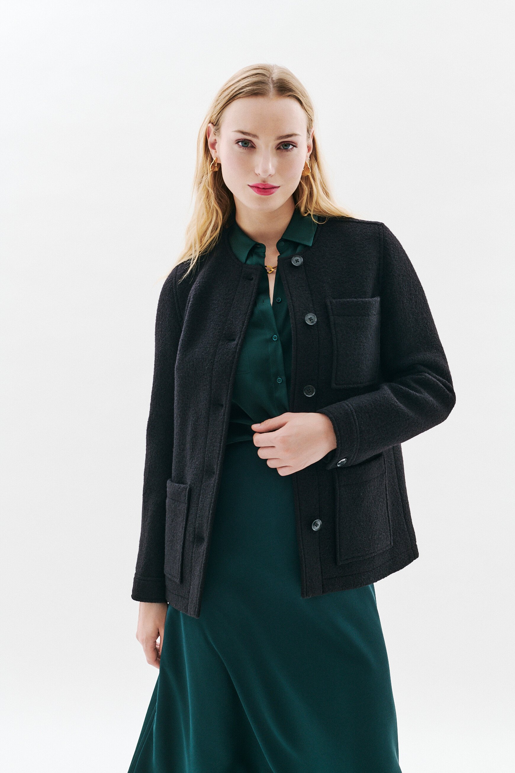 Jacke Vaillance aus 100 % Wolle schwarz damen