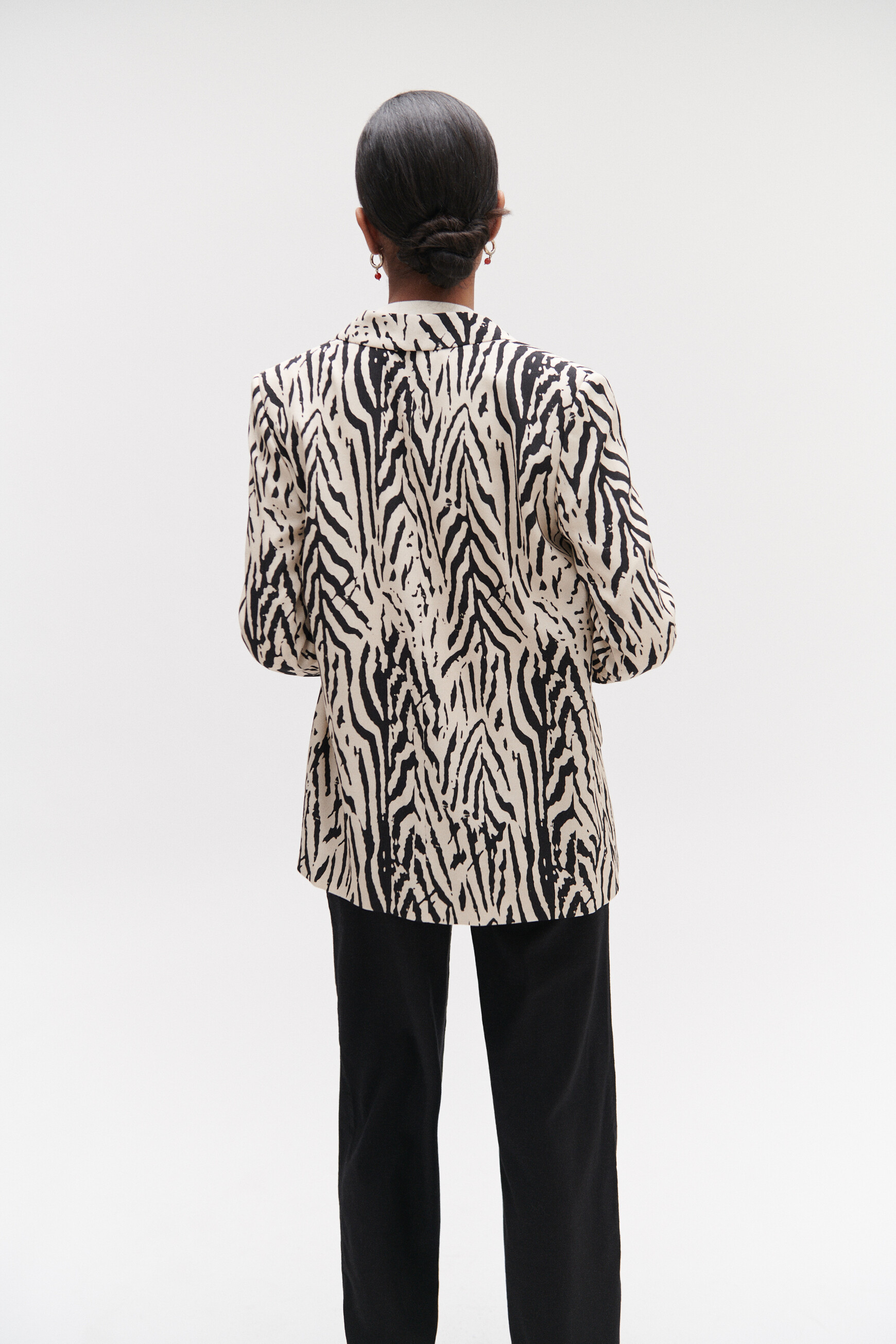 blazer thais zebre noir femme Blazer thais zébré noir femme
