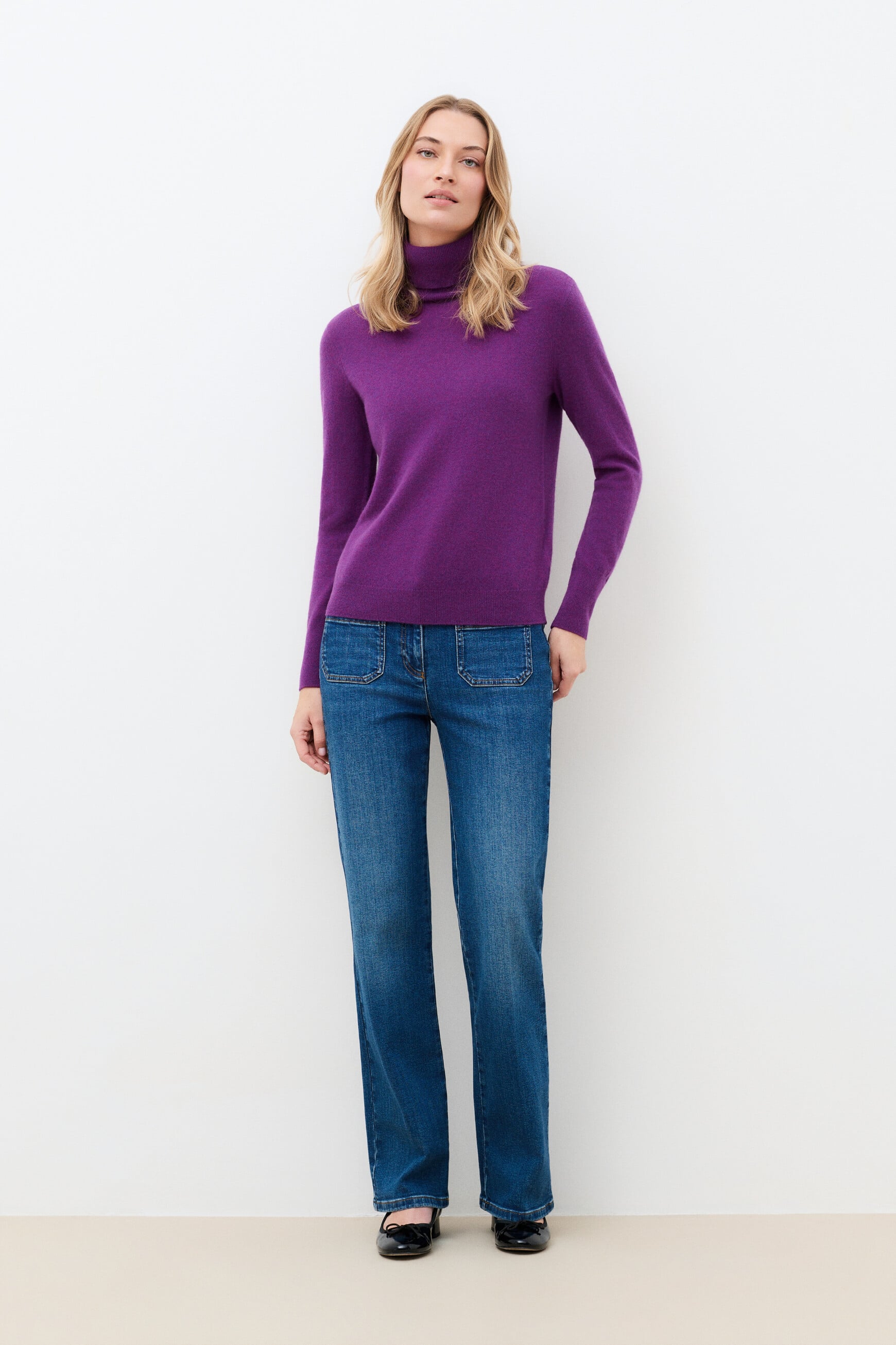 Dylan sweater 100% cashmere violete oscuro woman