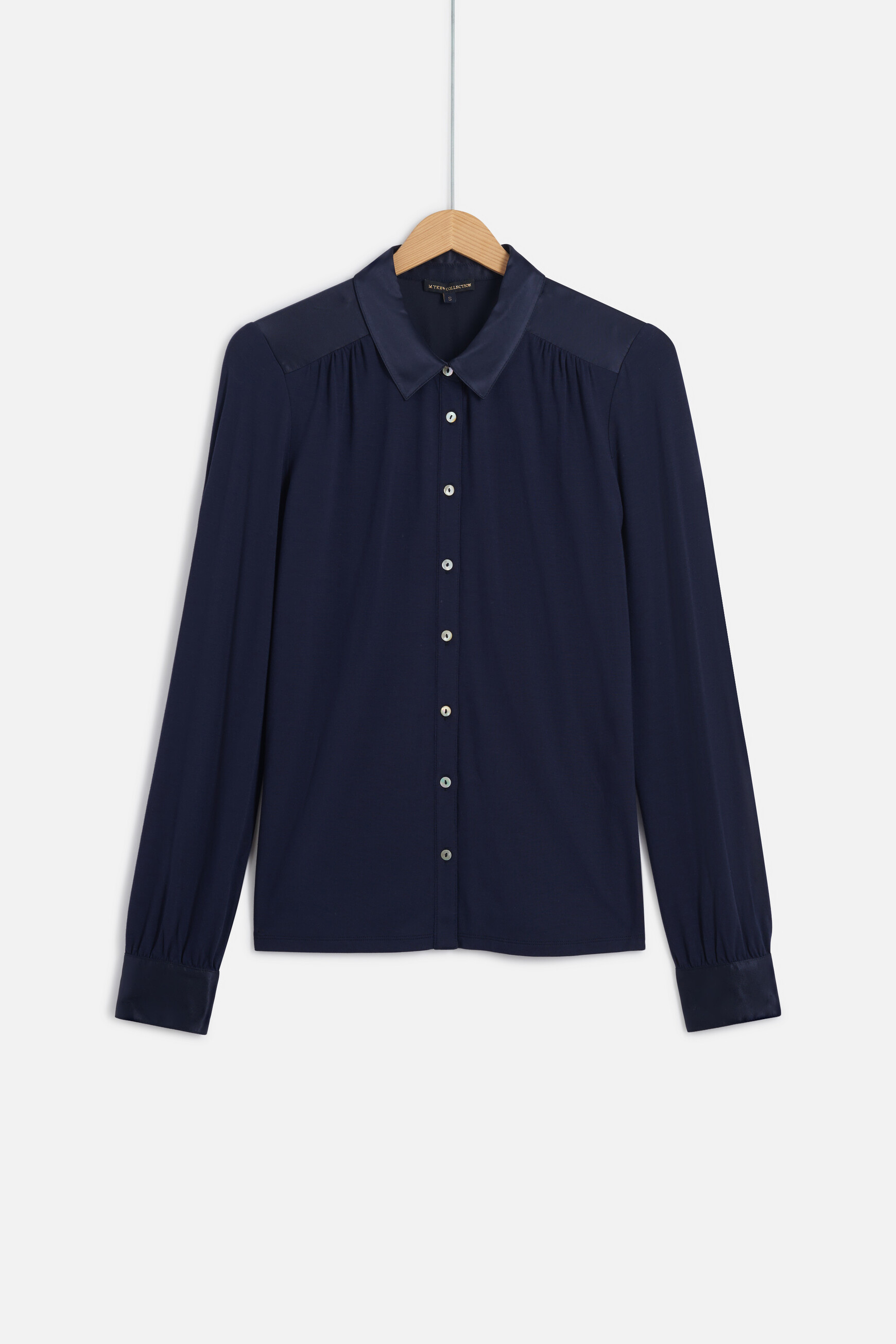 chemise bi matiere hector bleu marine femme chemise bi-matière hector bleu marine femme