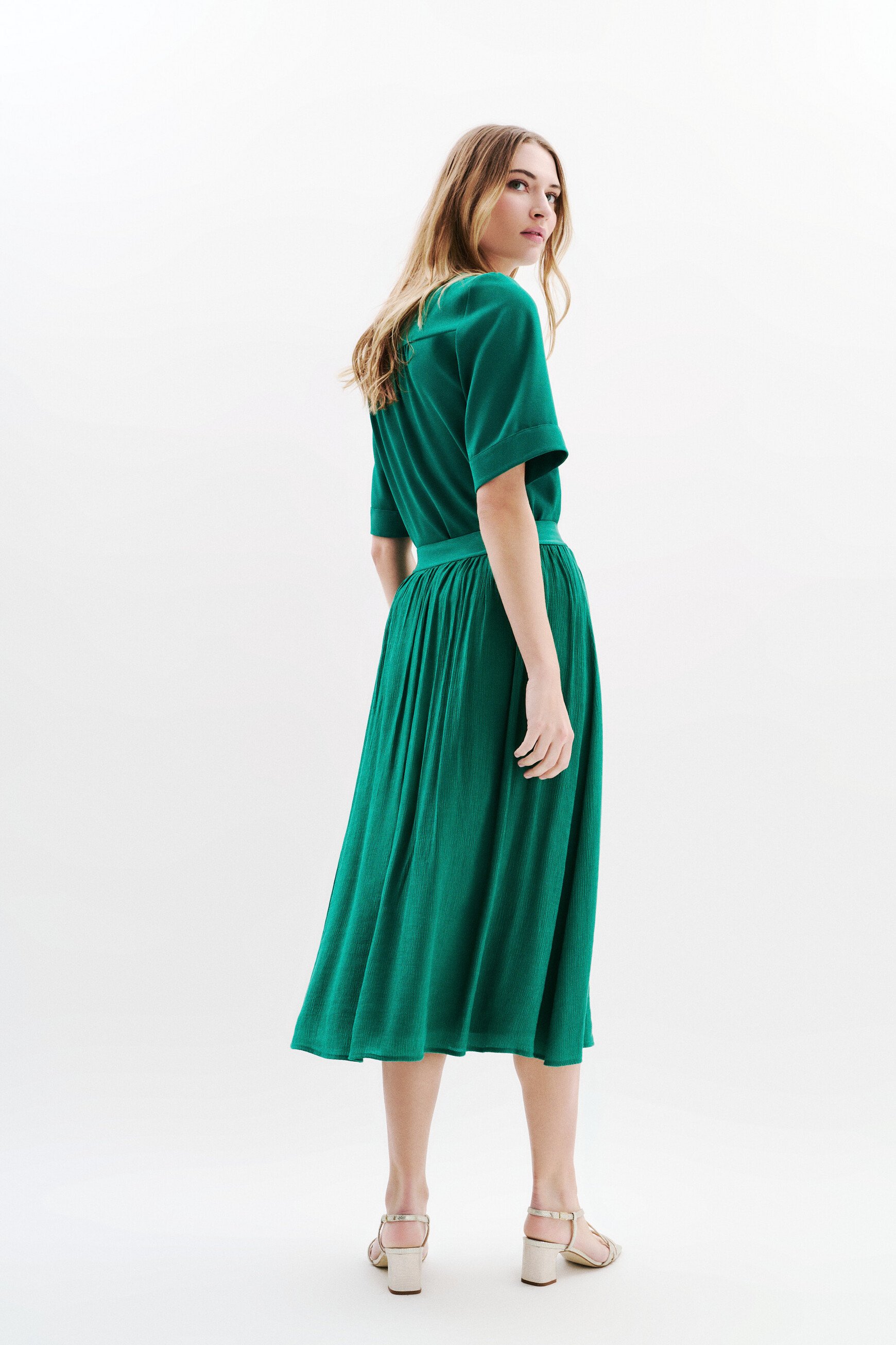 jupe josa vert fonce femme Jupe Josa vert foncé femme