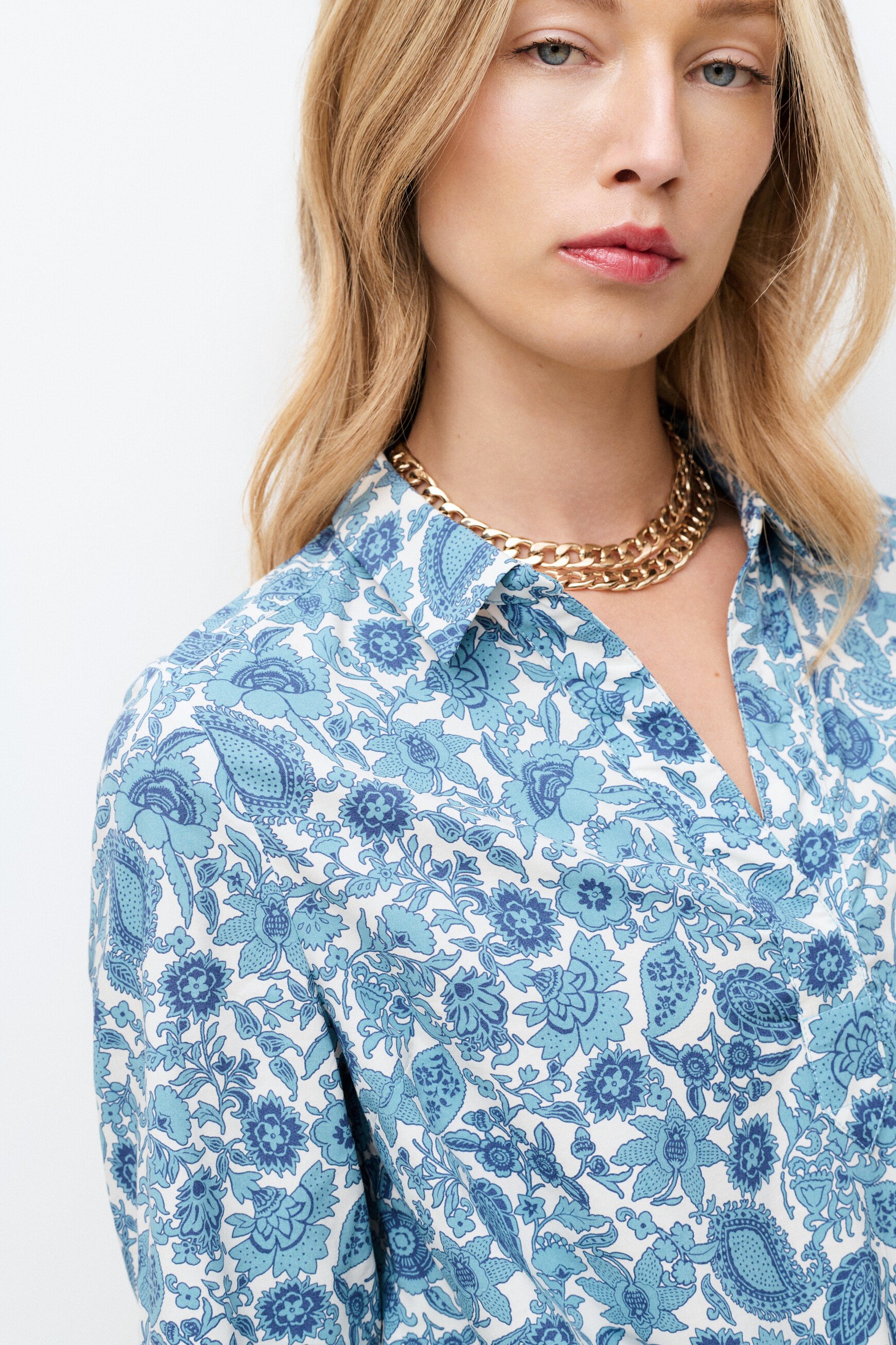 Chemise Clovely bleu gris femme